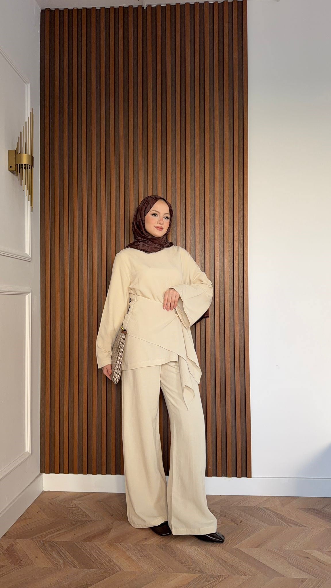 MEYSA PANTOLON TAKIM Broşlu Keten Pantolonlu Takım Butteryellow