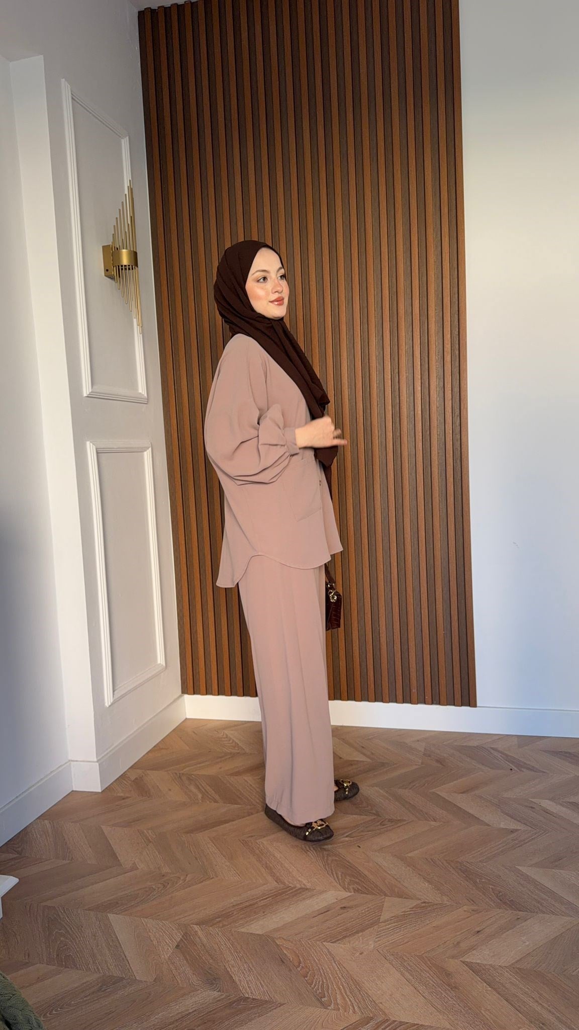 MEYSA PANTOLON TAKIM Çift Cepli Krep İkili Takım Krem