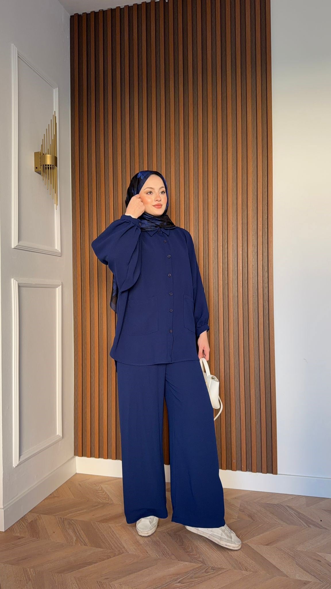 MEYSA PANTOLON TAKIM Çift Cepli Krep İkili Takım Lacivert