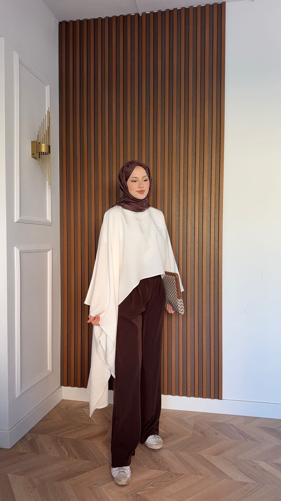 MEYSADESIGN BLUZ Asimetrik Yarasa Kol Bluz Ekru