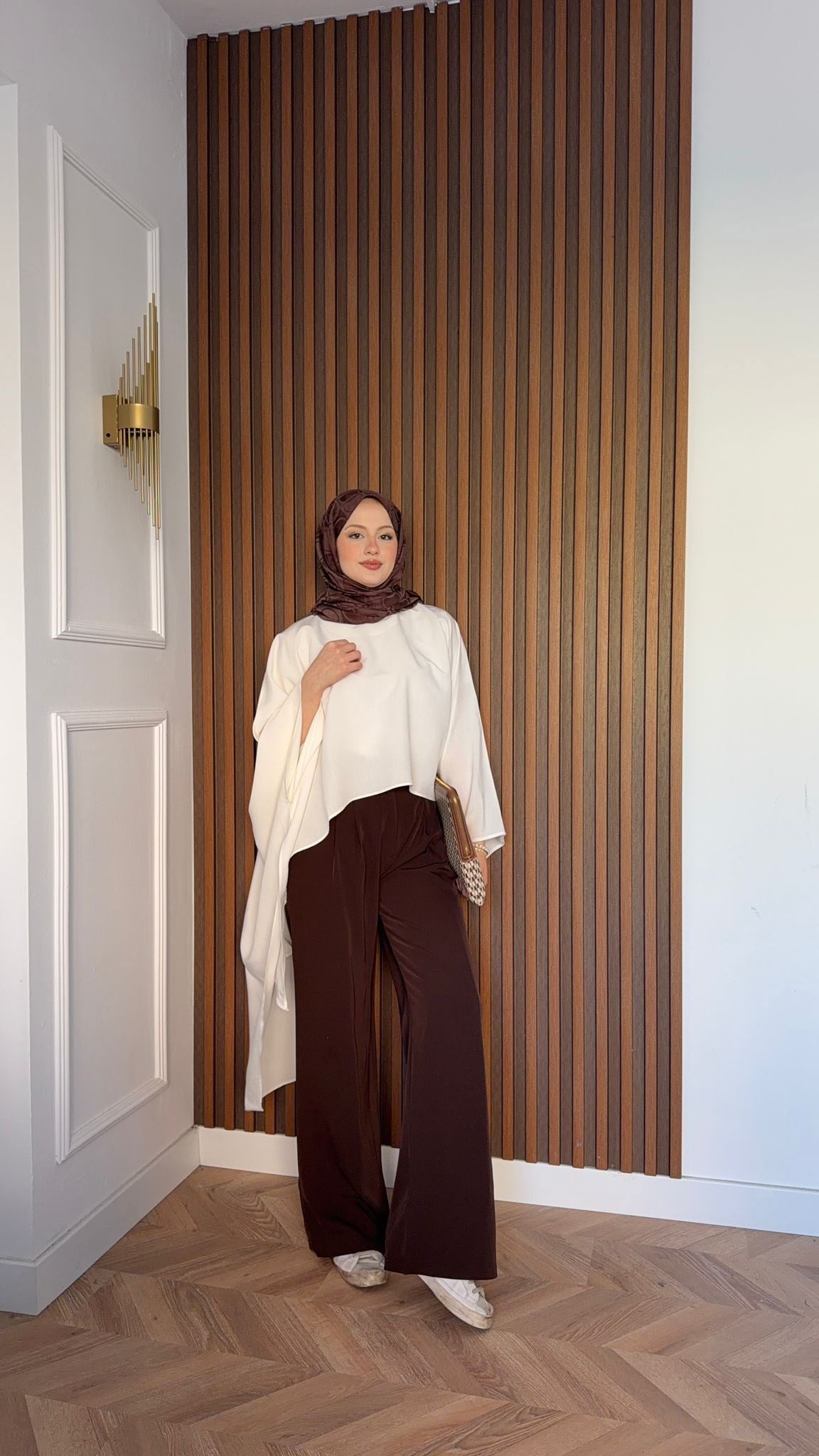 MEYSADESIGN BLUZ Asimetrik Yarasa Kol Bluz Ekru