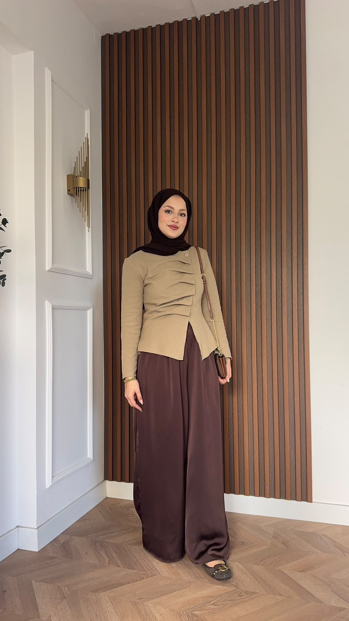 MEYSADESIGN BLUZ Çapraz Düğmeli Örme Bluz Vizon
