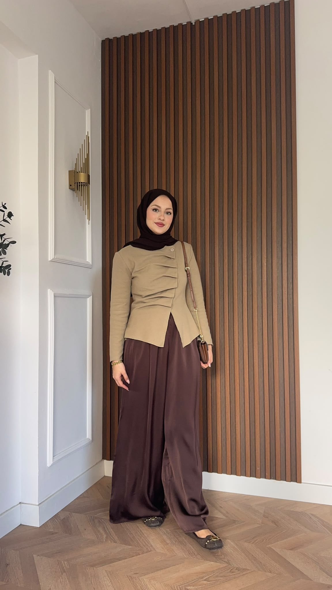 MEYSADESIGN BLUZ Çapraz Düğmeli Örme Bluz Vizon