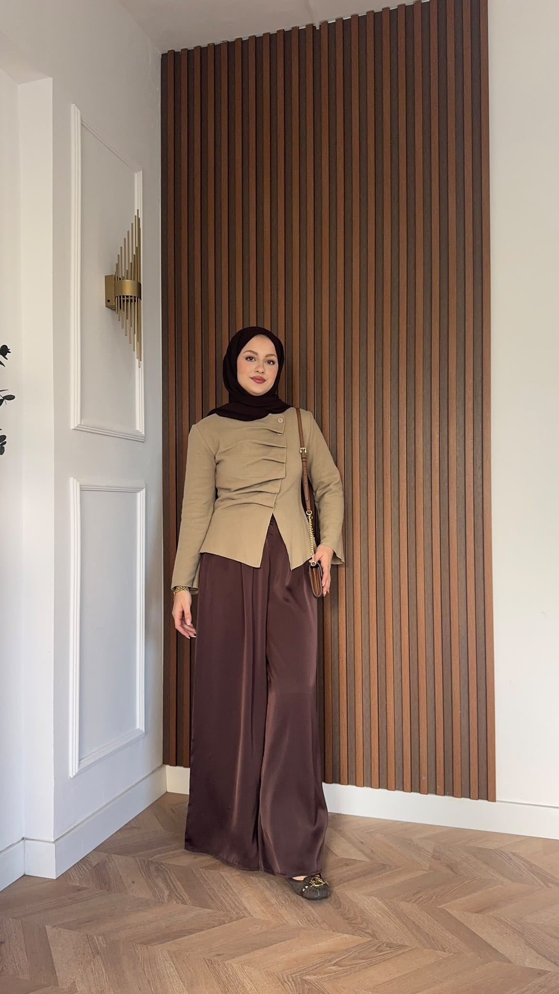MEYSADESIGN BLUZ Çapraz Düğmeli Örme Bluz Vizon