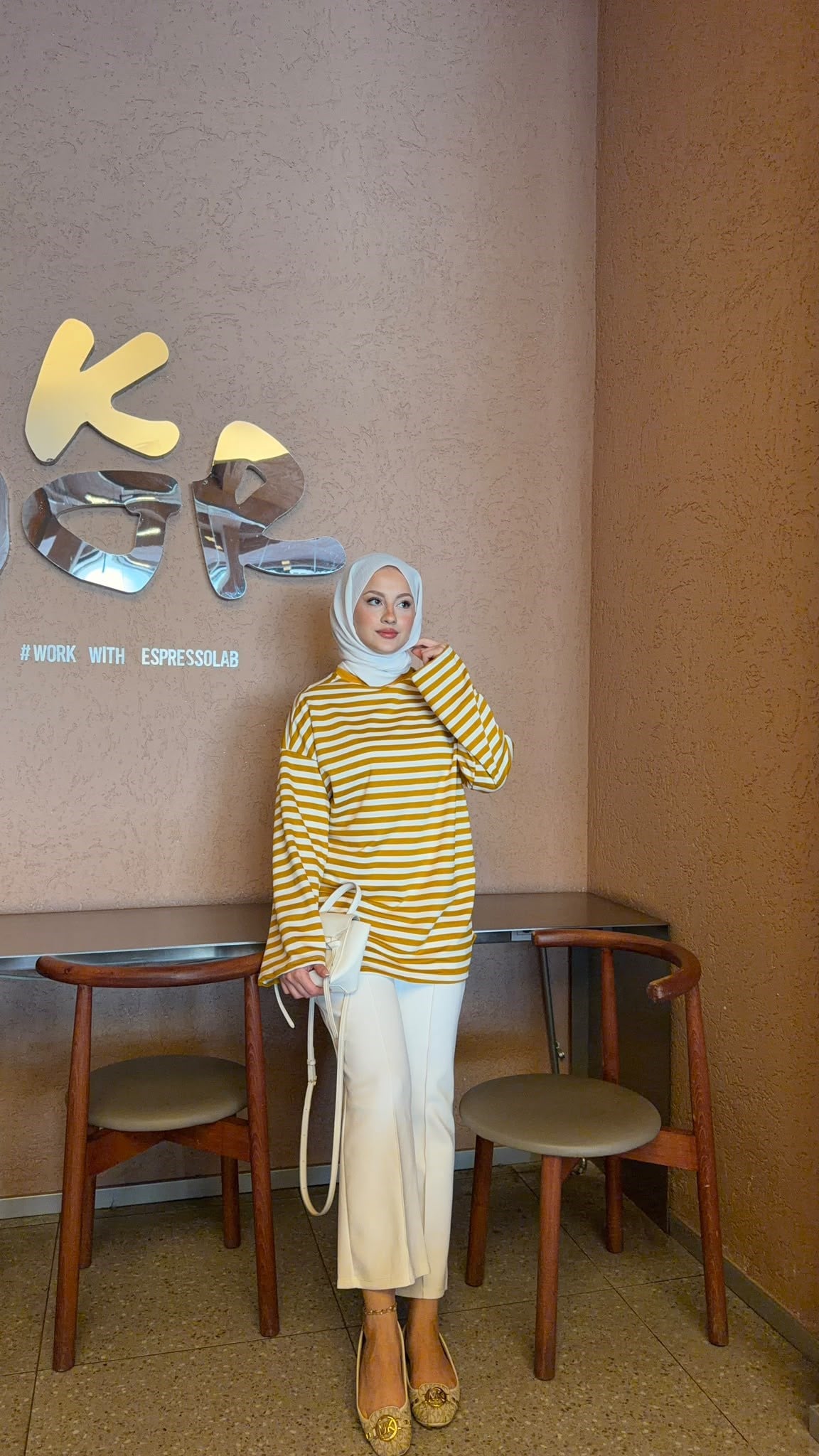 MEYSADESIGN BODY Çizgili Basic Badi Hardal