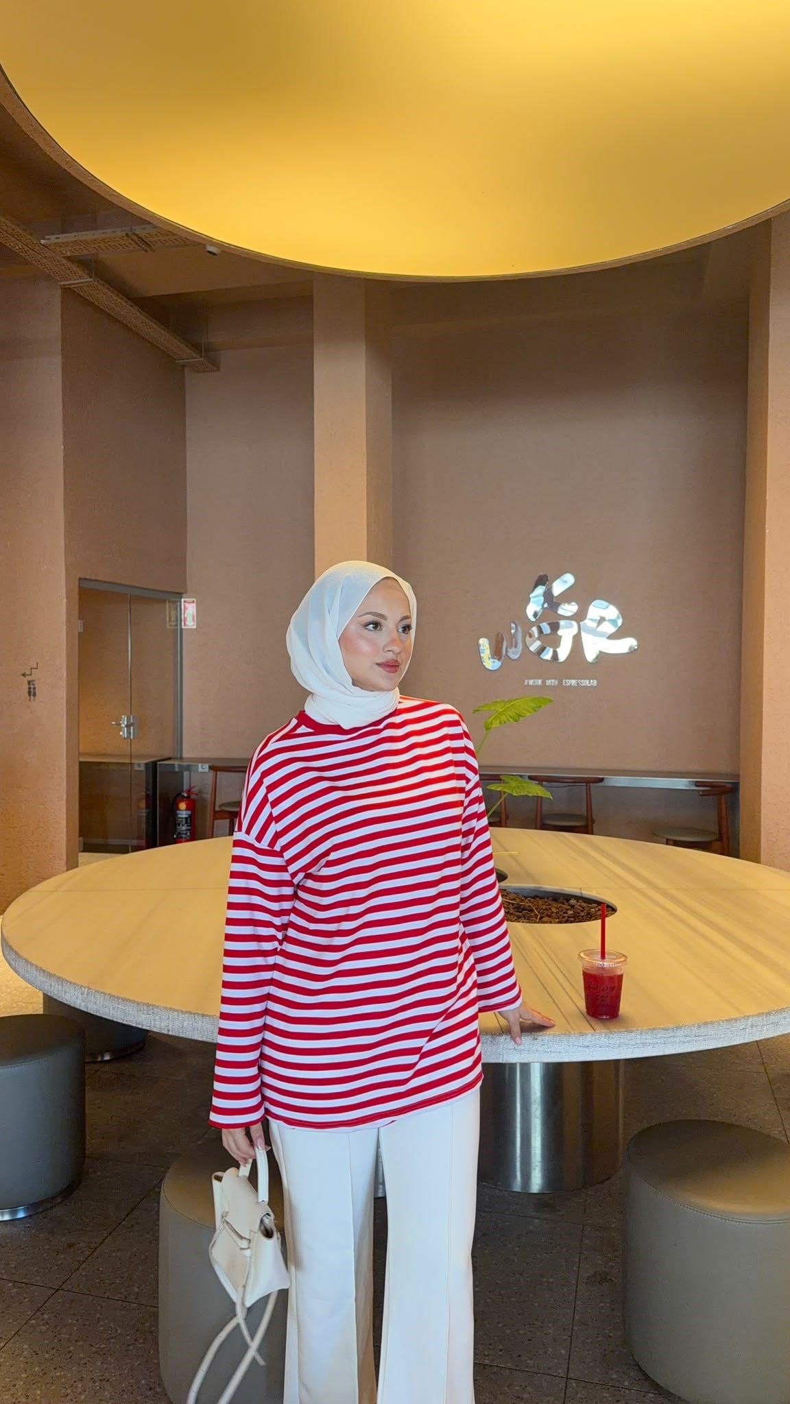 MEYSADESIGN BODY Çizgili Basic Badi Kırmızı
