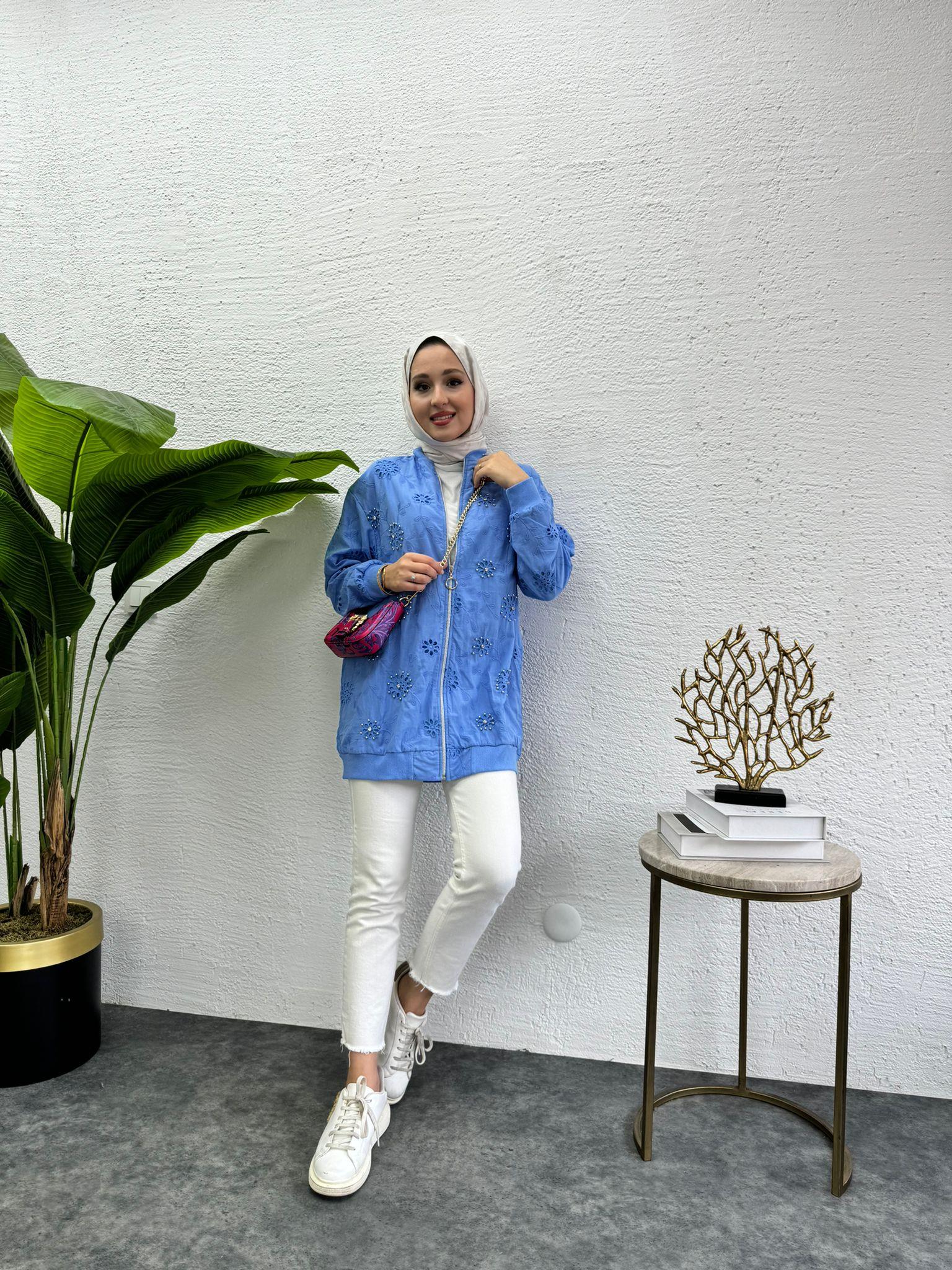 MEYSADESIGN CEKET Fisto Bomber Ceket Mavi