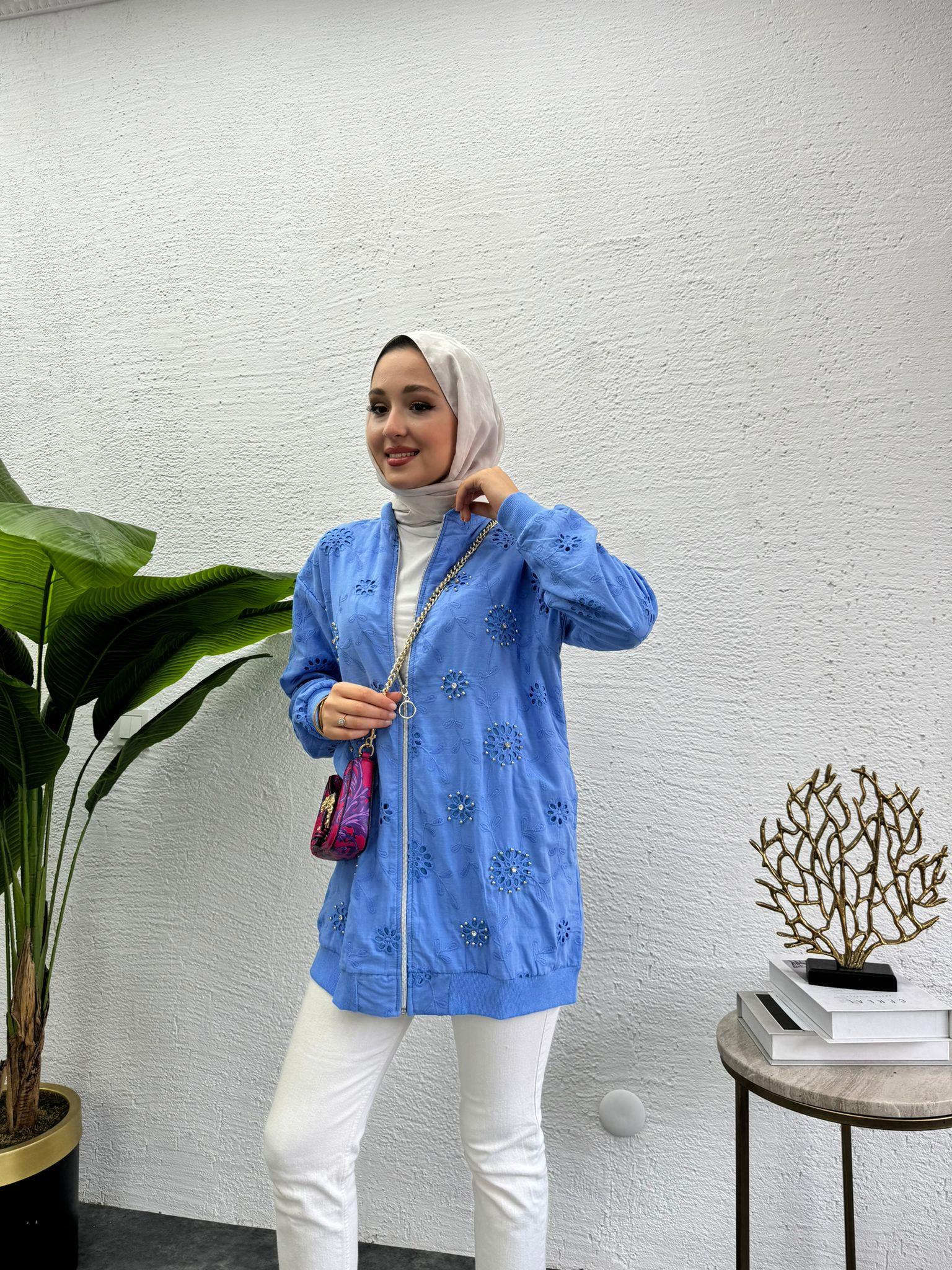 MEYSADESIGN CEKET Fisto Bomber Ceket Mavi