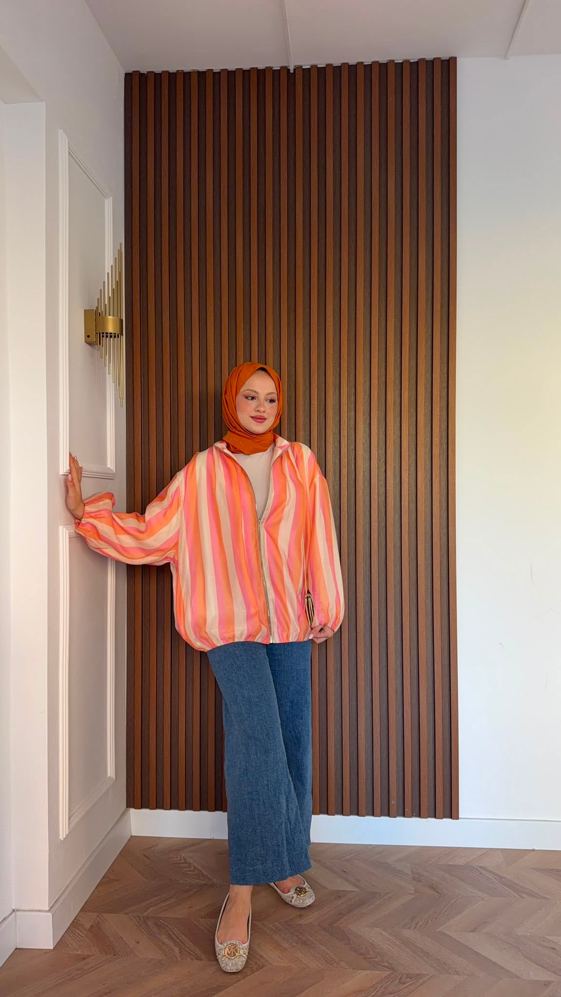 MEYSADESIGN CEKET Orange Bomber Ceket