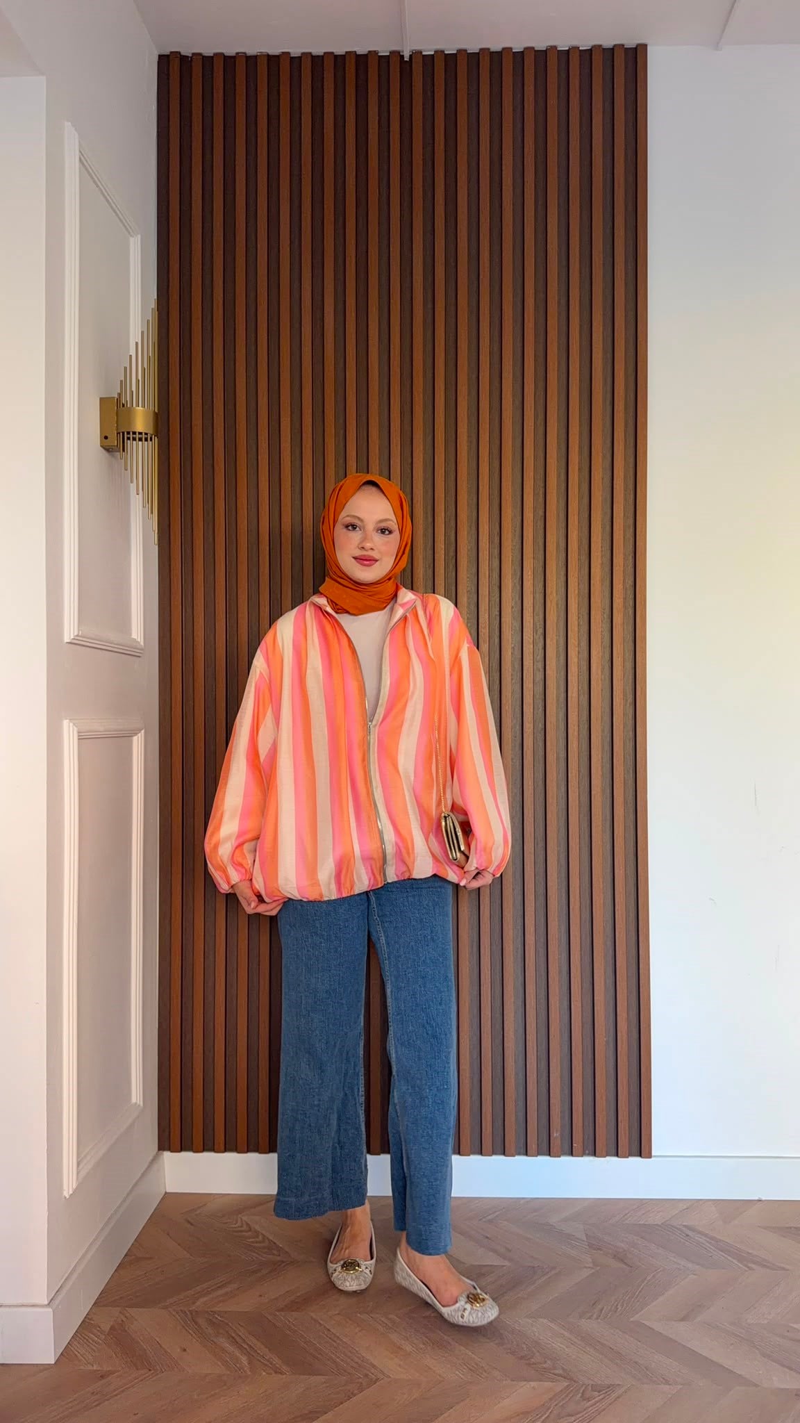MEYSADESIGN CEKET Orange Bomber Ceket