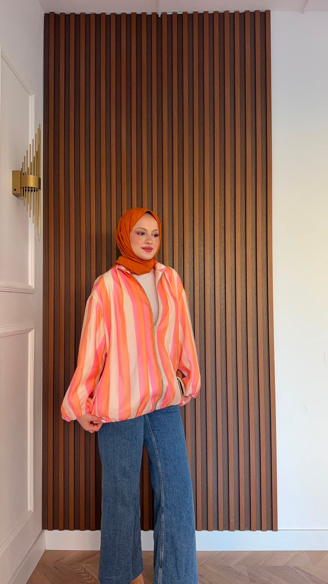 MEYSADESIGN CEKET Orange Bomber Ceket