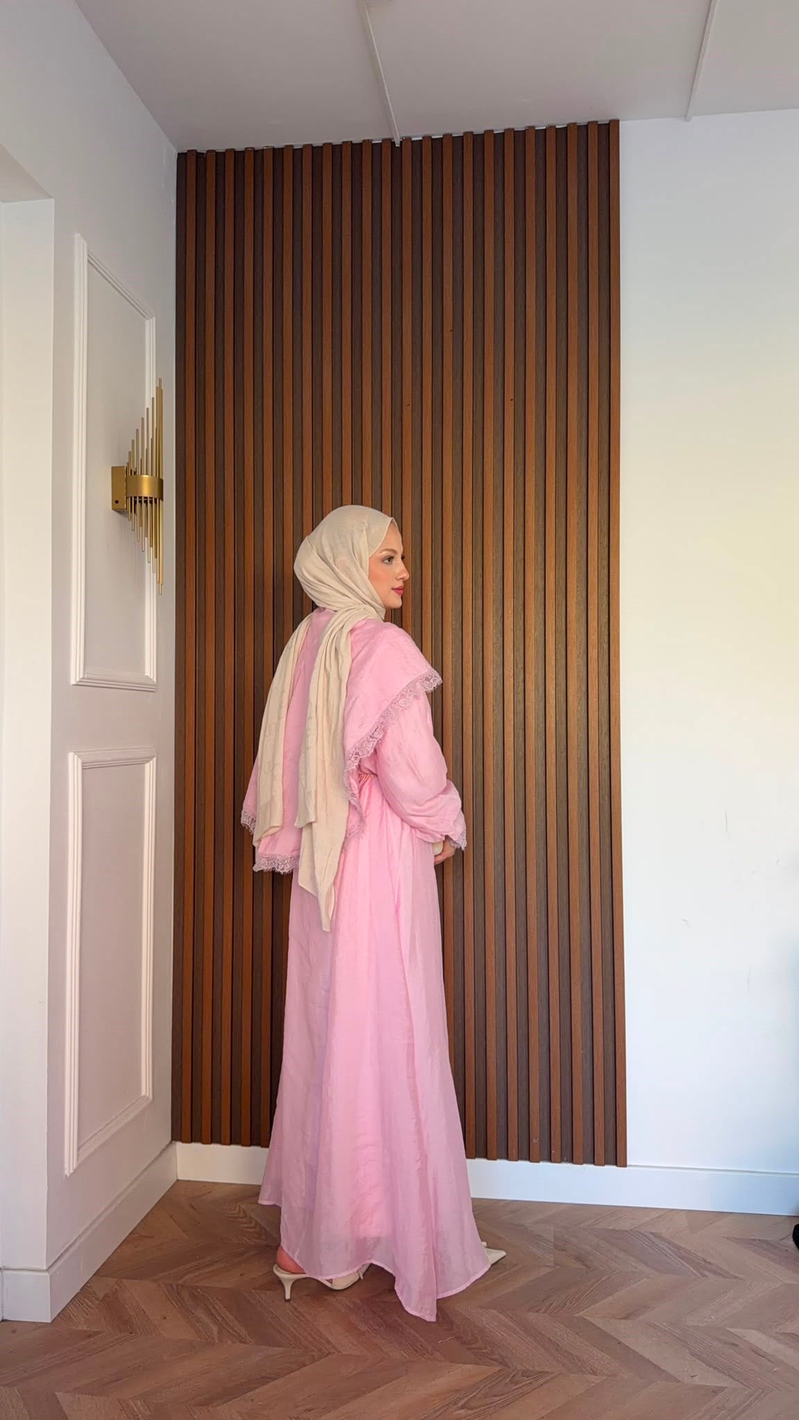MEYSADESIGN ELBİSELER Aller Dantel Detaylı Elbise Pembe