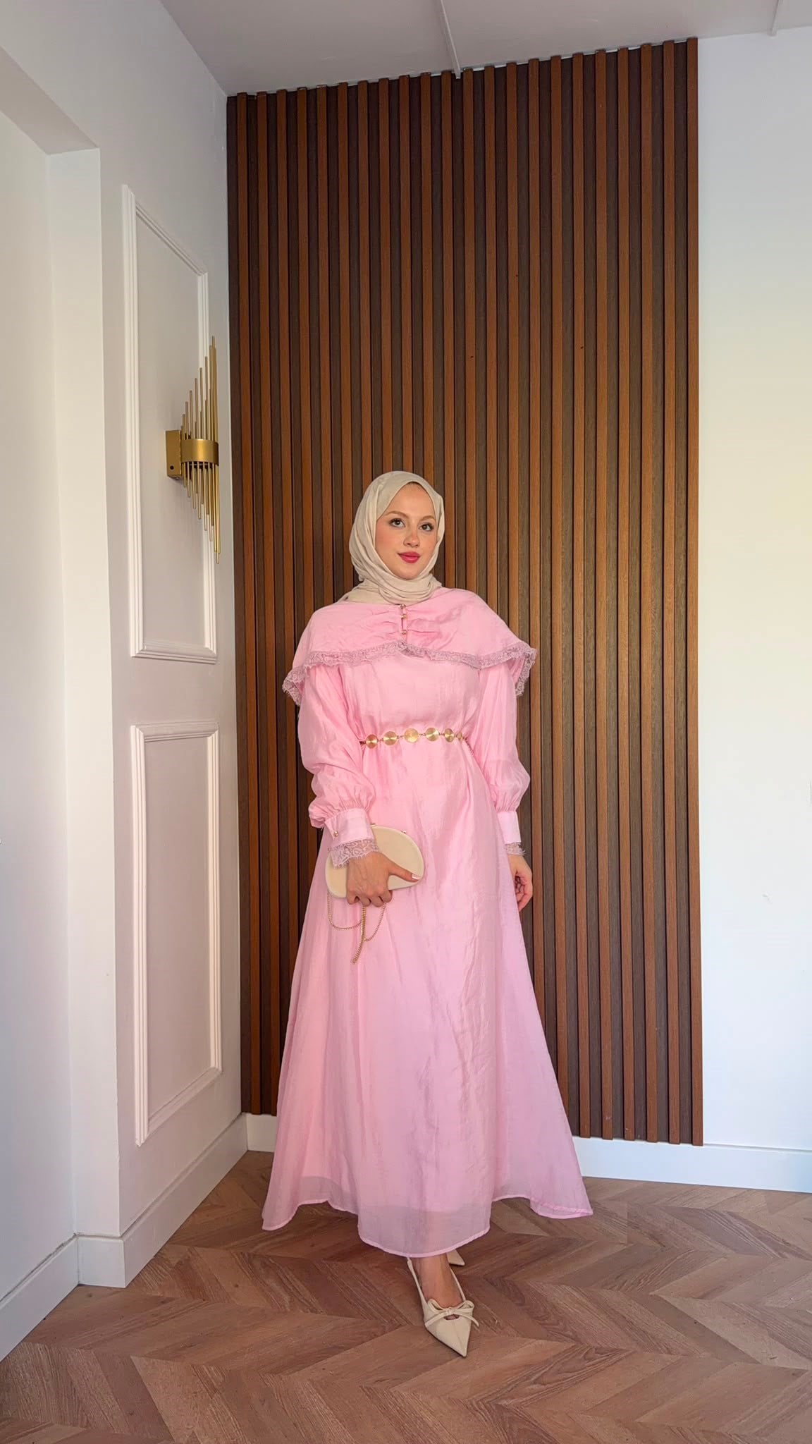 MEYSADESIGN ELBİSELER Aller Dantel Detaylı Elbise Pembe
