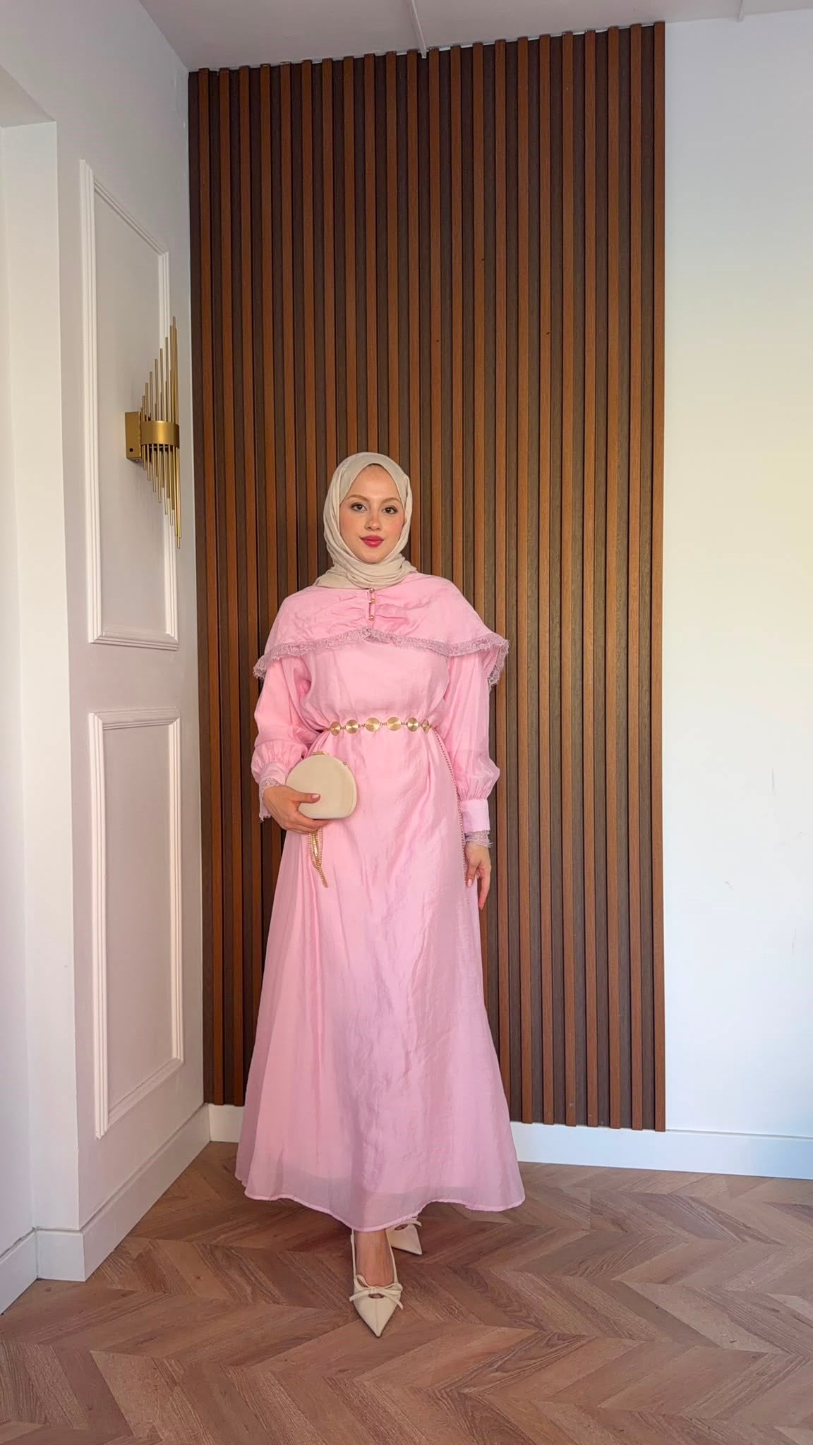MEYSADESIGN ELBİSELER Aller Dantel Detaylı Elbise Pembe