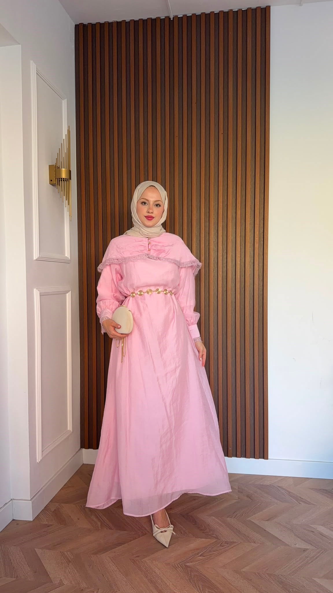 MEYSADESIGN ELBİSELER Aller Dantel Detaylı Elbise Pembe