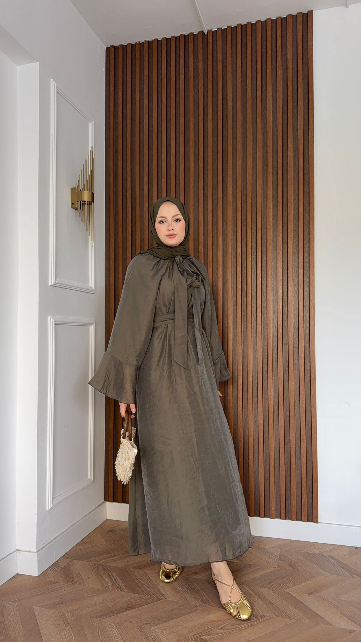 MEYSADESIGN ELBİSELER Asil Vual Elbise Haki