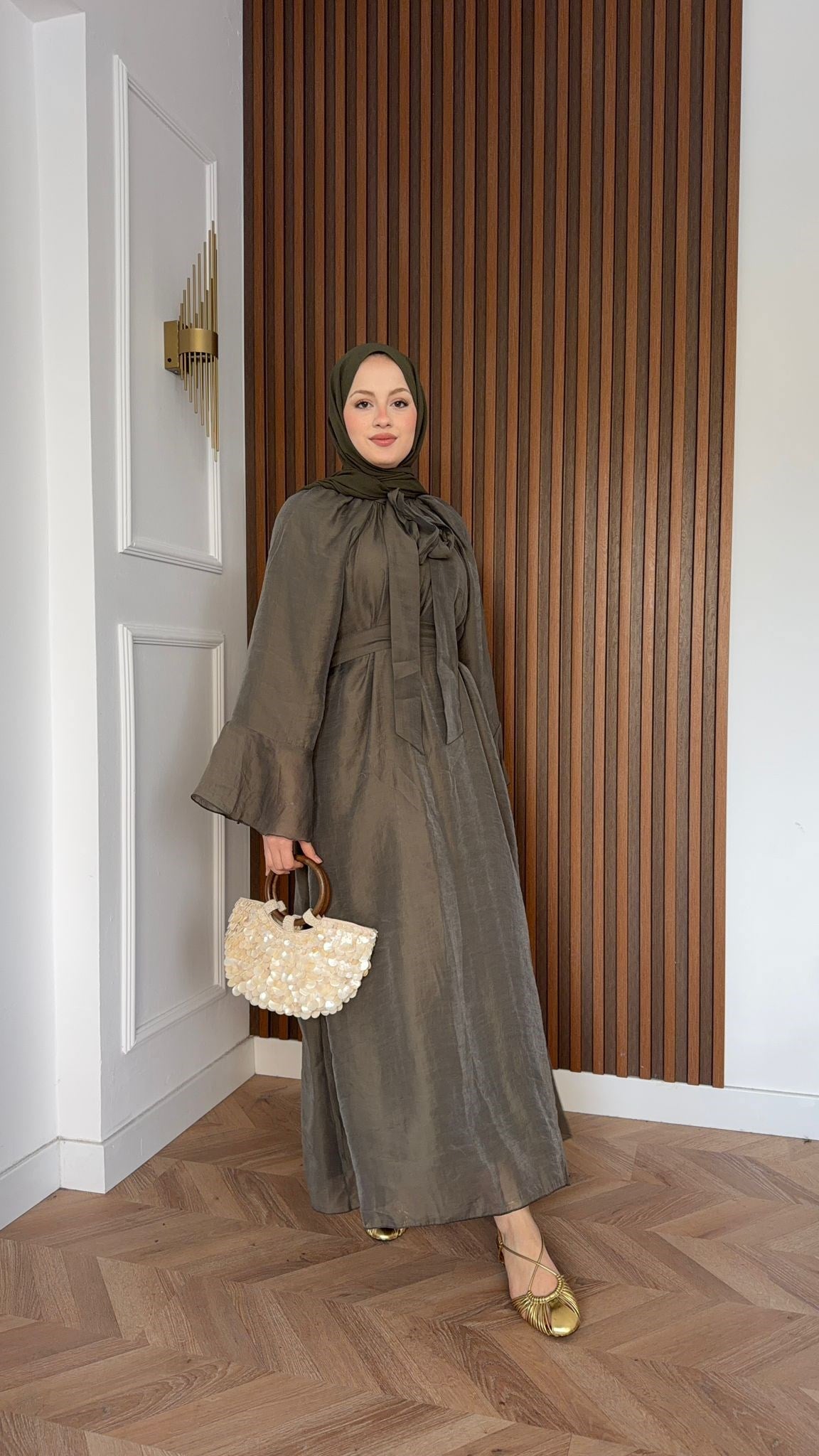 MEYSADESIGN ELBİSELER Asil Vual Elbise Haki