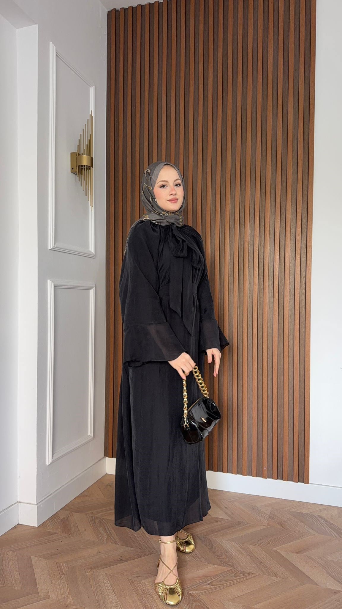 MEYSADESIGN ELBİSELER Asil Vual Elbise Siyah