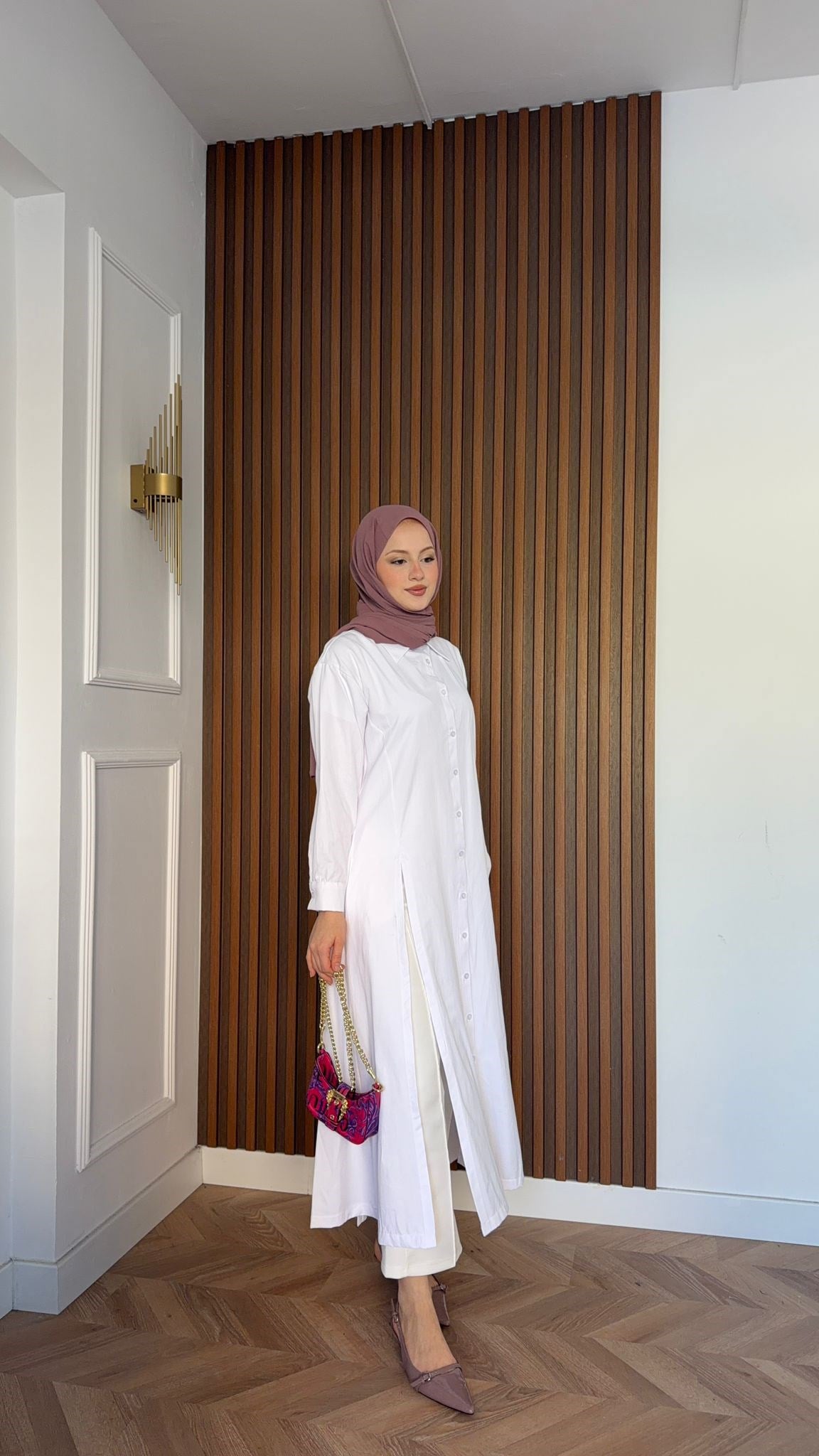 MEYSADESIGN ELBİSELER Basic Gömlek Elbise Beyaz