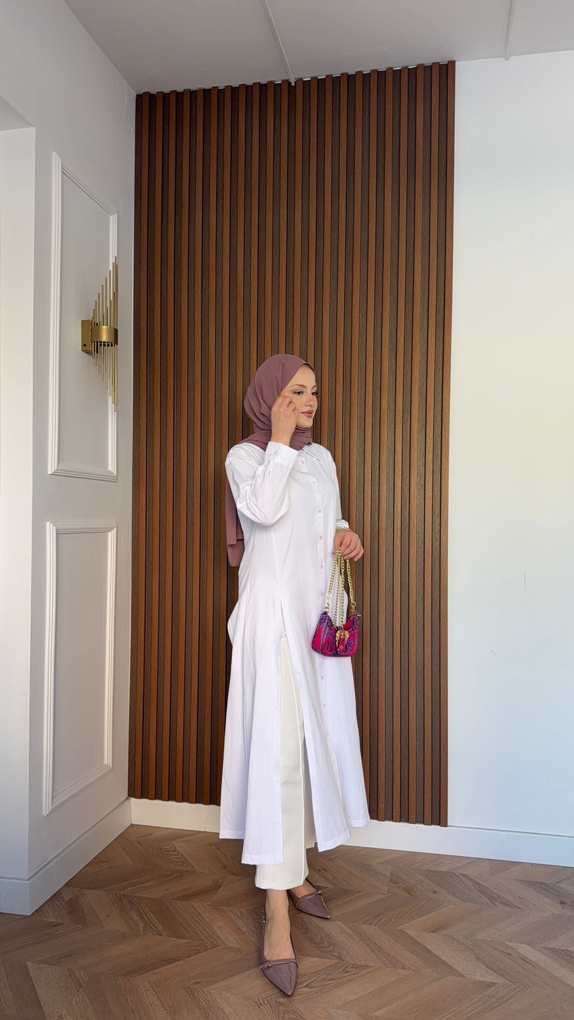 MEYSADESIGN ELBİSELER Basic Gömlek Elbise Beyaz