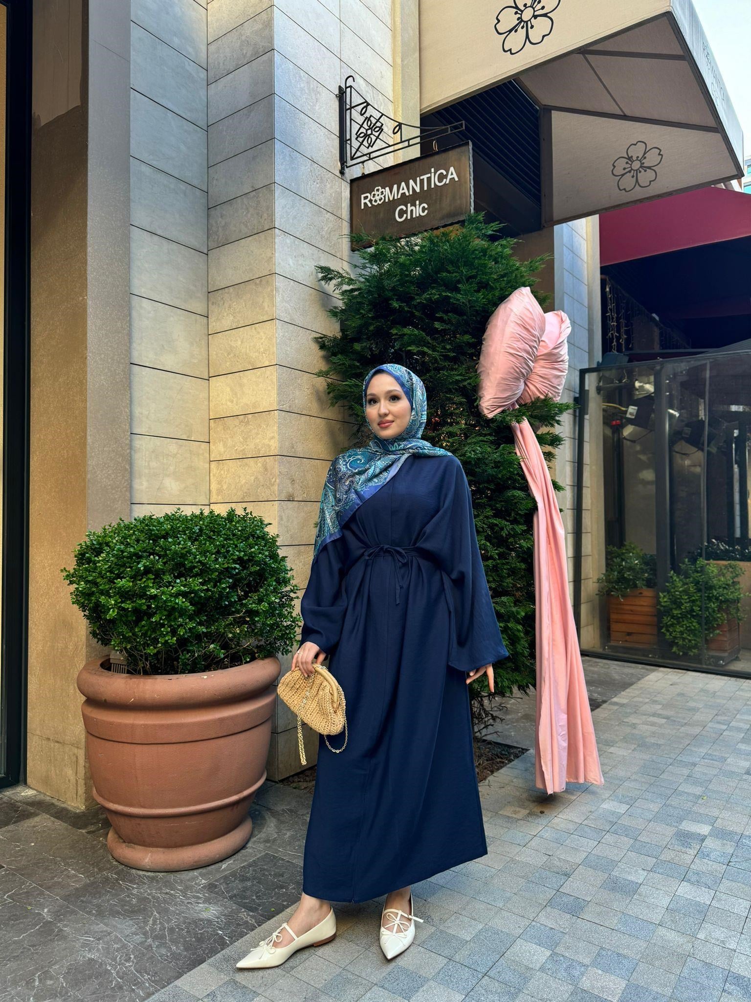 MEYSADESIGN ELBİSELER Beli Bağlamalı Tensel Elbise Lacivert