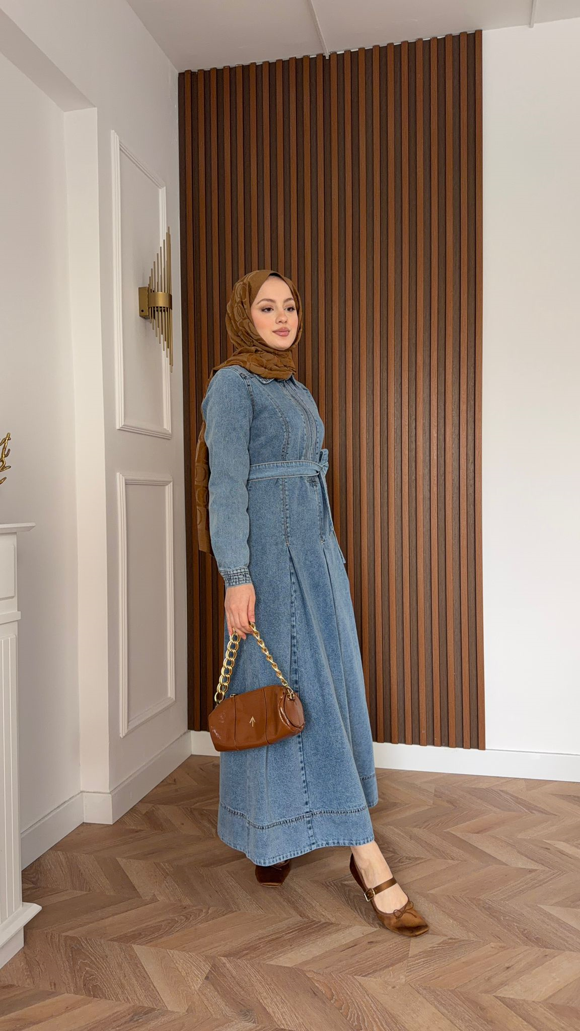 MEYSADESIGN DRESSES Bomonti Önü Fermuarlı Kot Elbise Açık Mavi