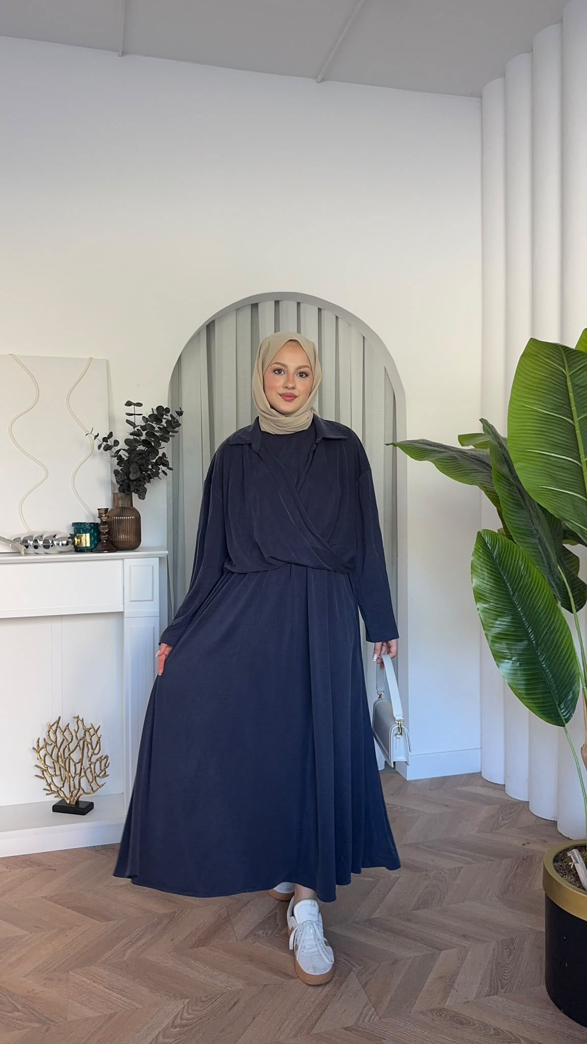MEYSADESIGN ELBİSELER Ceketli Oysh Elbise İndigo