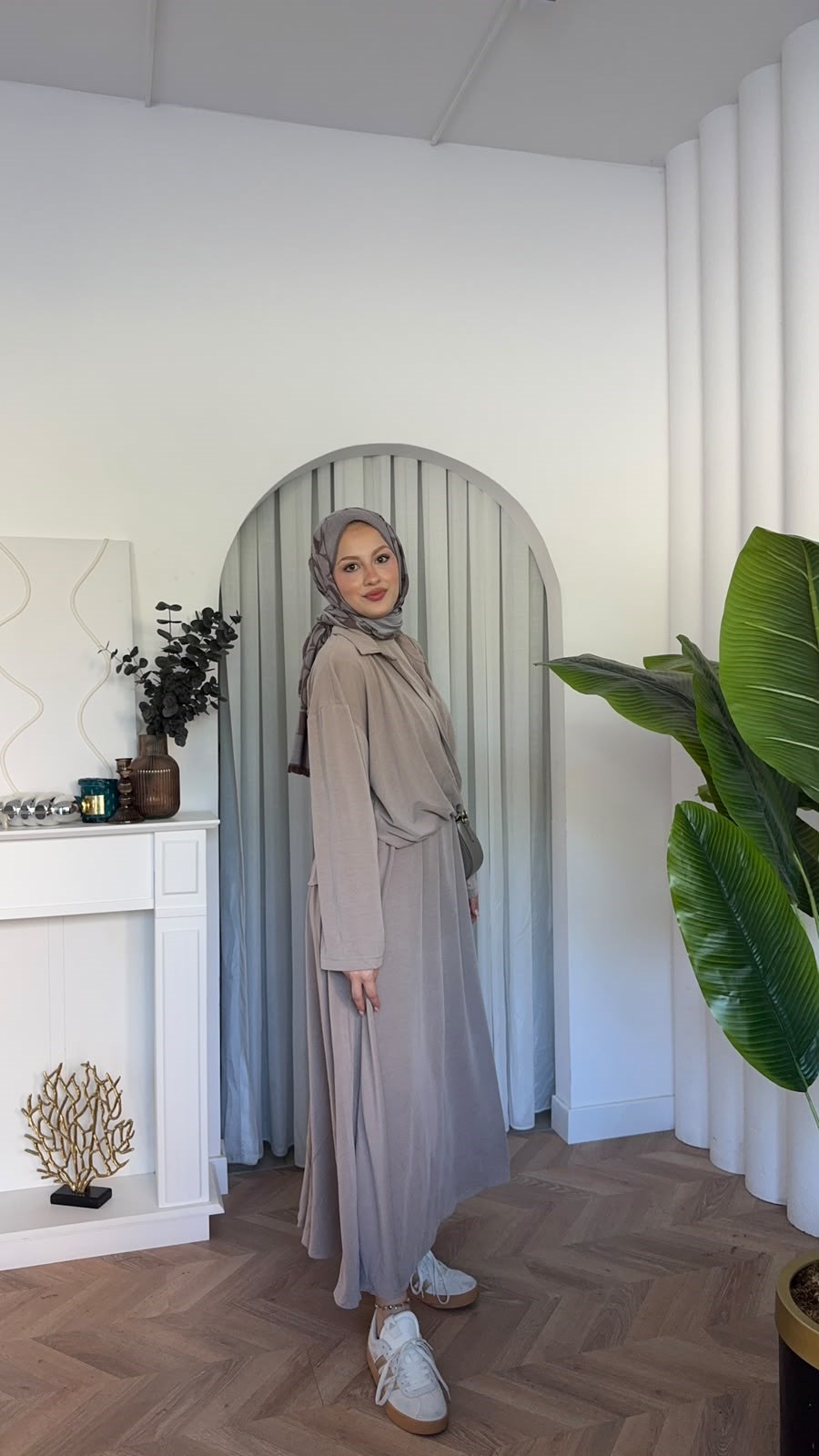 MEYSADESIGN ELBİSELER Ceketli Oysh Elbise Bej