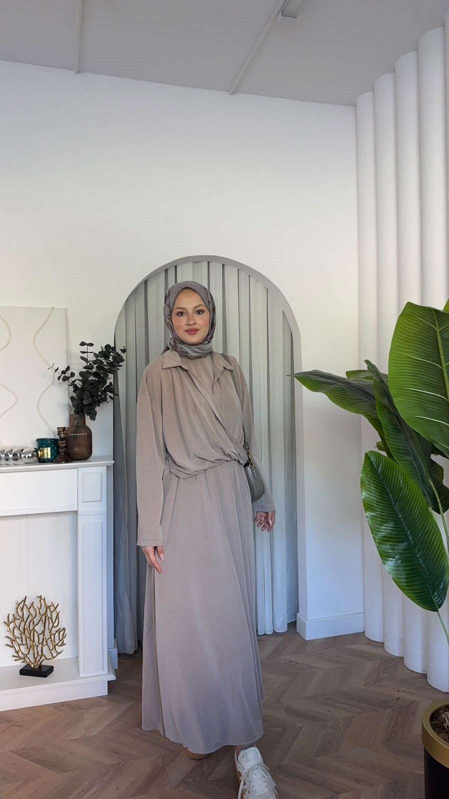 MEYSADESIGN ELBİSELER Ceketli Oysh Elbise Bej