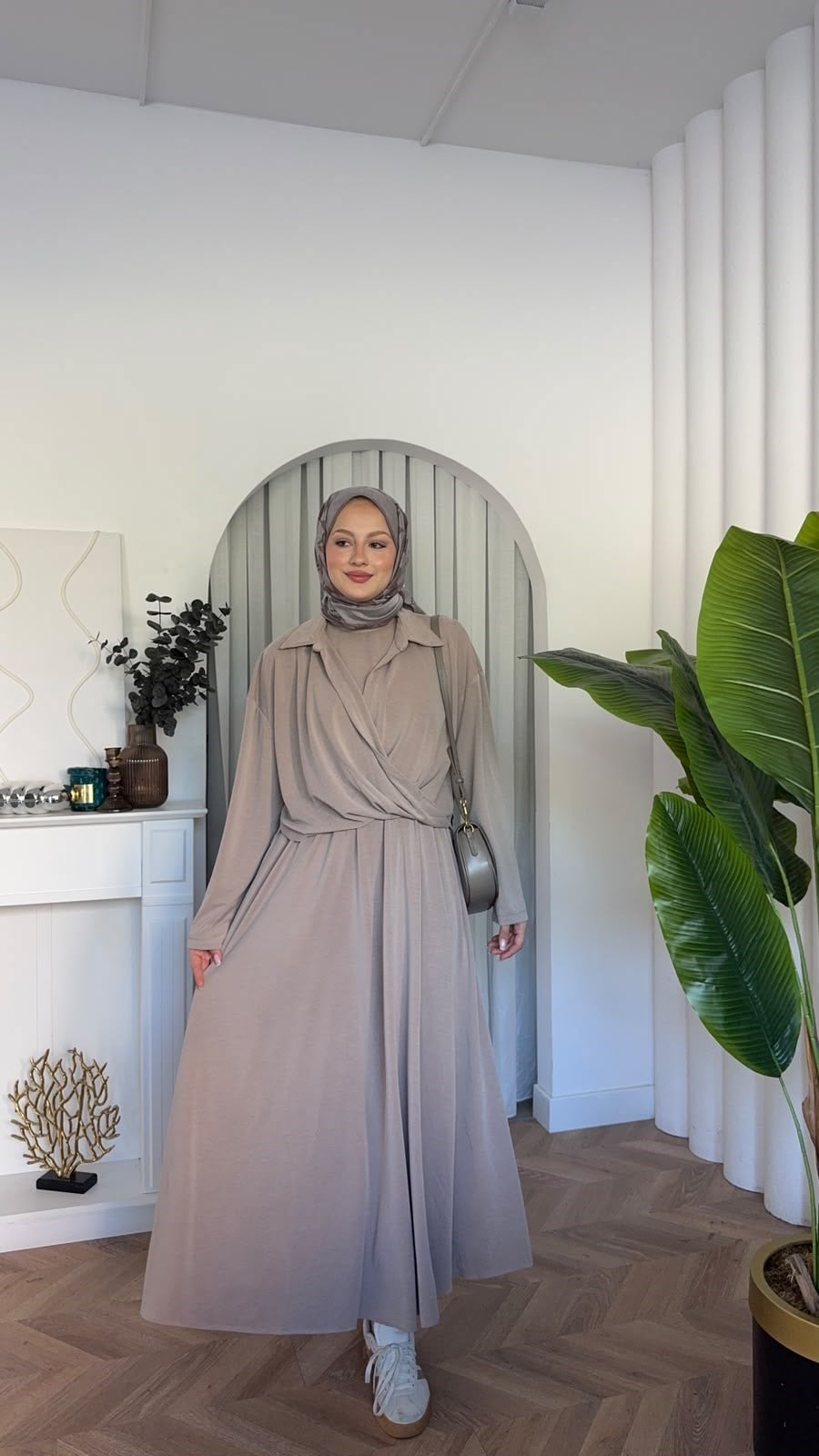 MEYSADESIGN ELBİSELER Ceketli Oysh Elbise Bej