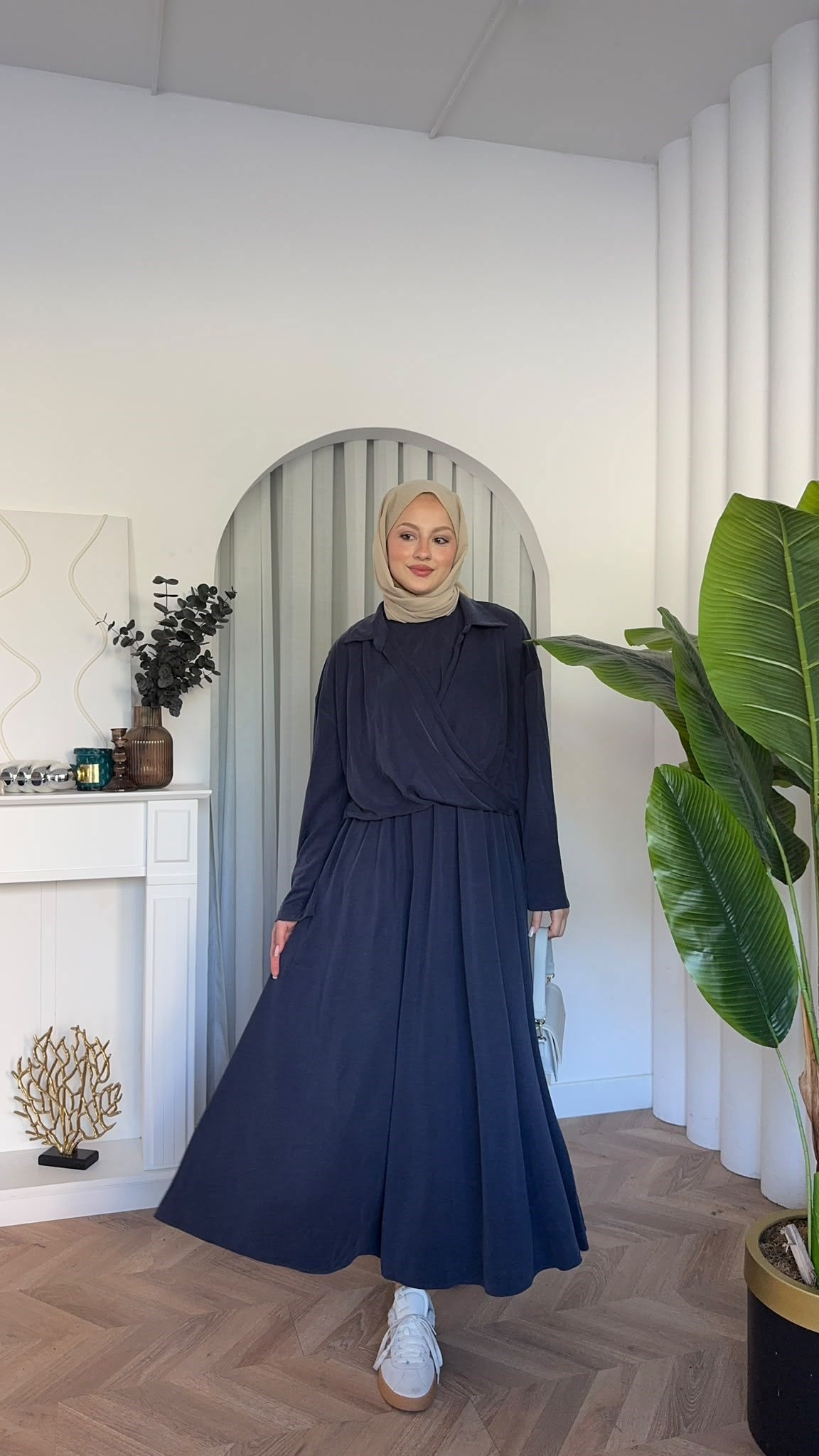 MEYSADESIGN ELBİSELER Ceketli Oysh Elbise İndigo