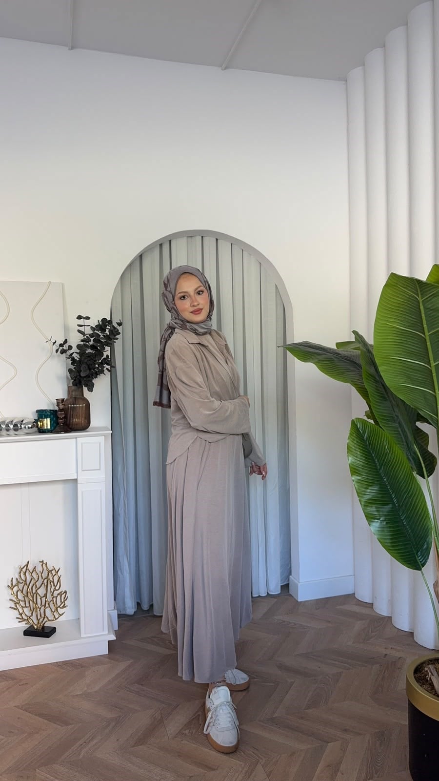 MEYSADESIGN ELBİSELER Ceketli Oysh Elbise Bej