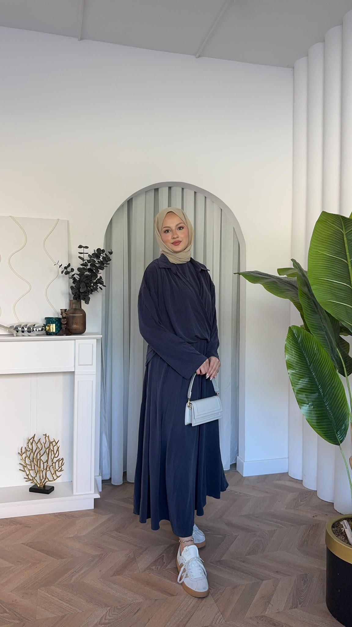 MEYSADESIGN ELBİSELER Ceketli Oysh Elbise İndigo