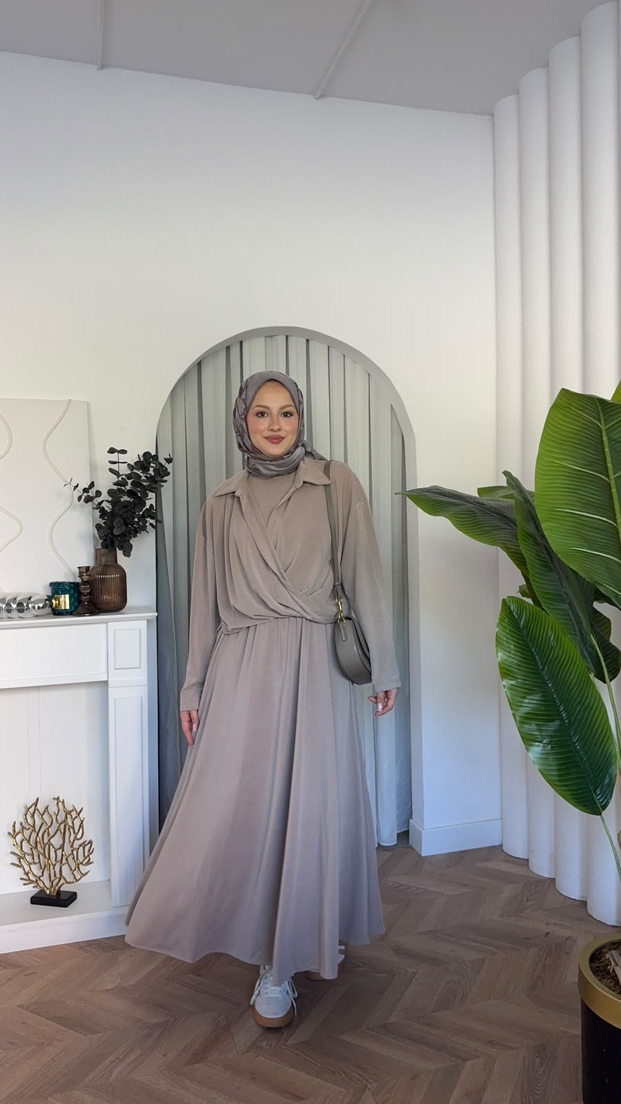 MEYSADESIGN ELBİSELER Ceketli Oysh Elbise Bej