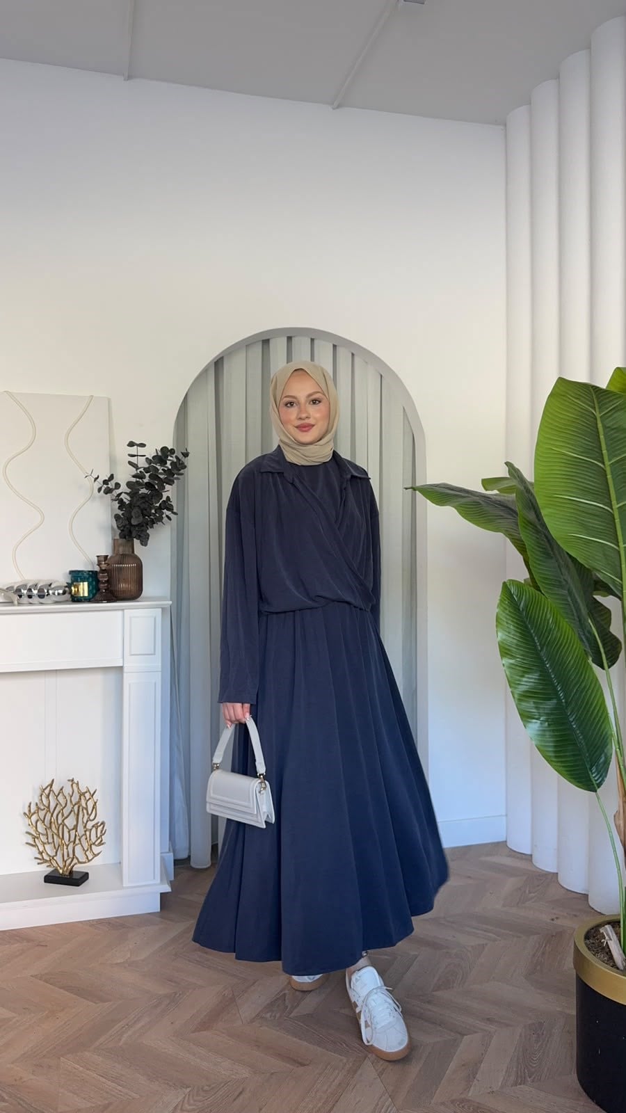 MEYSADESIGN ELBİSELER Ceketli Oysh Elbise İndigo