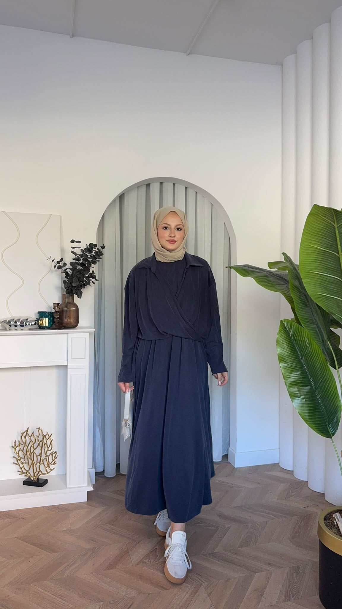 MEYSADESIGN ELBİSELER Ceketli Oysh Elbise İndigo