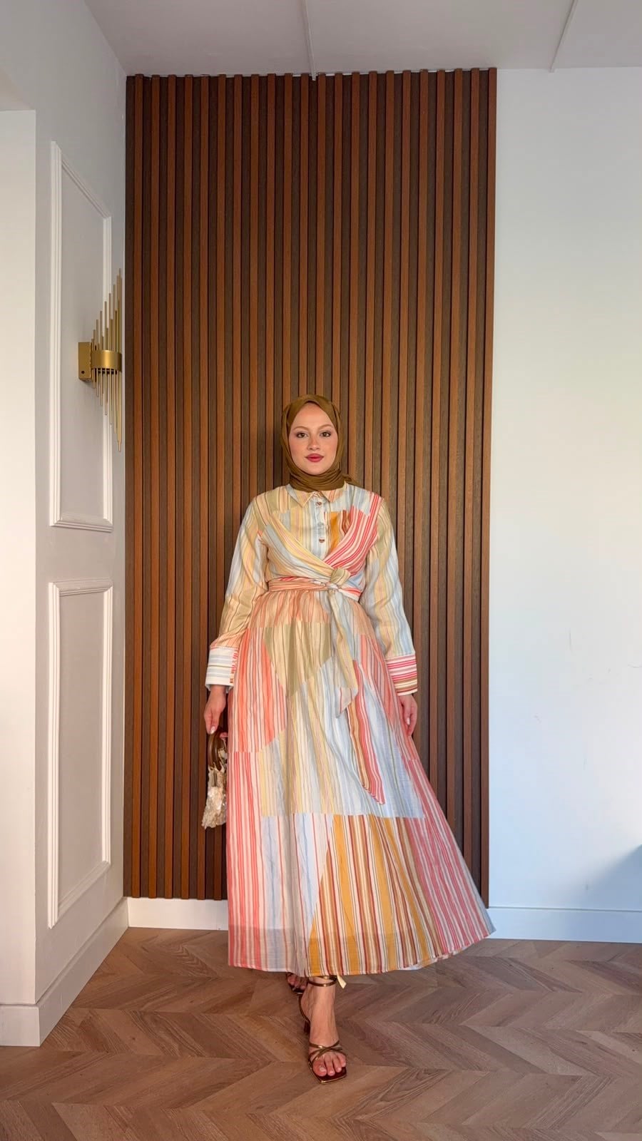 MEYSADESIGN ELBİSELER Çizgili Sole Elbise