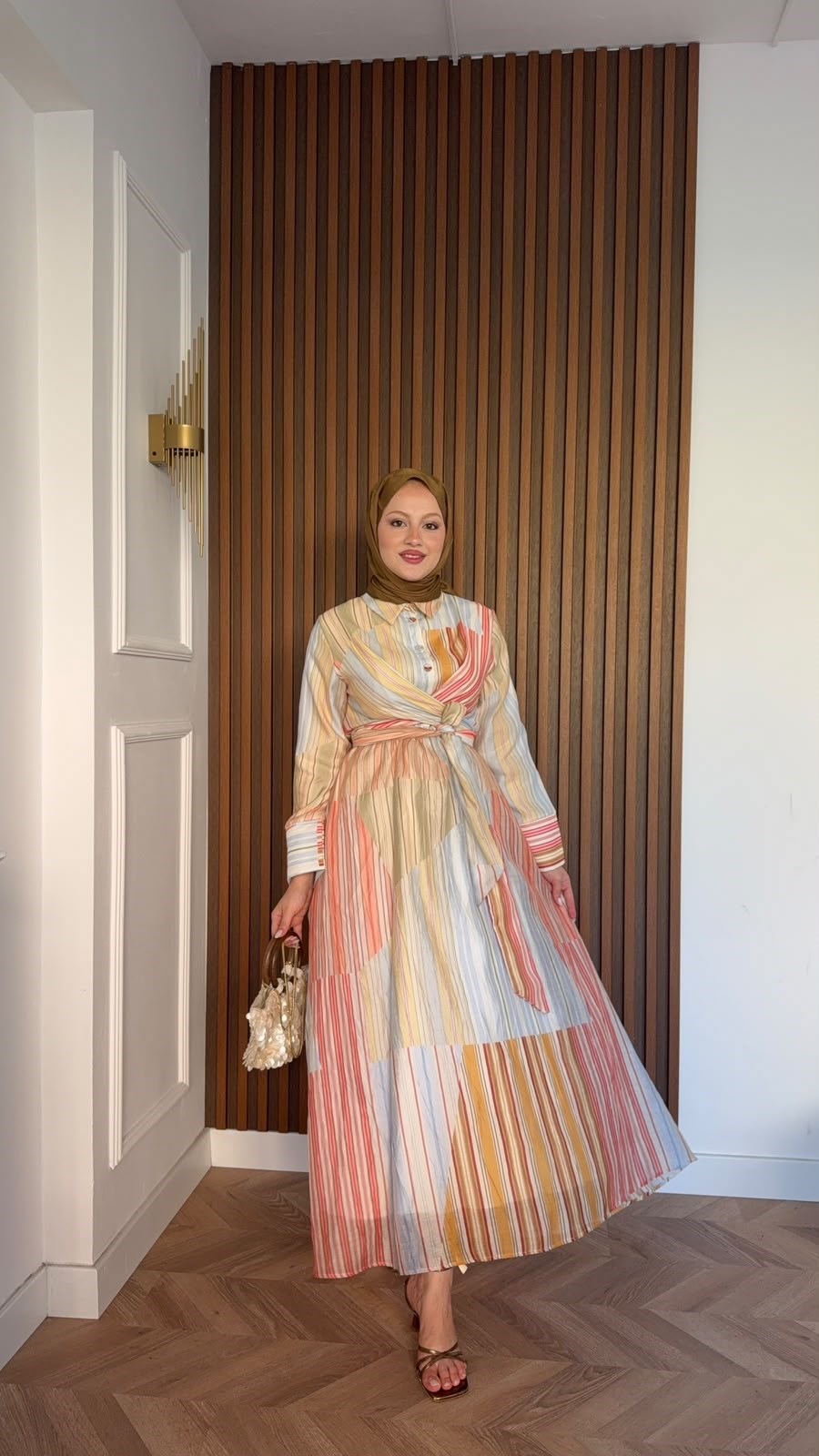 MEYSADESIGN ELBİSELER Çizgili Sole Elbise