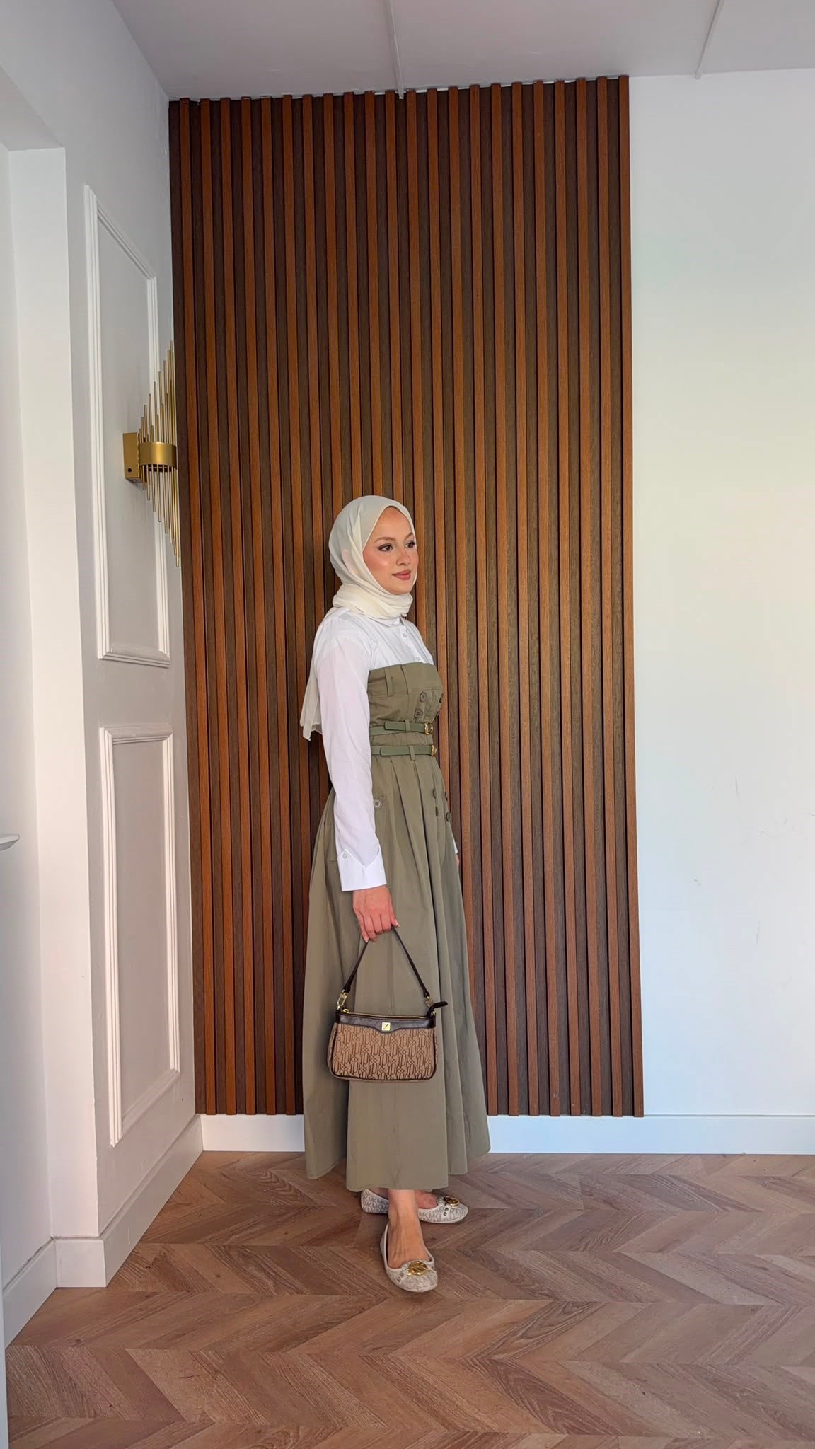 MEYSADESIGN ELBİSELER Dima Çift Kemerli Elbise Haki
