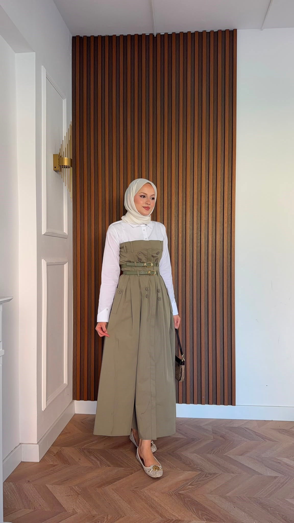 MEYSADESIGN ELBİSELER Dima Çift Kemerli Elbise Haki