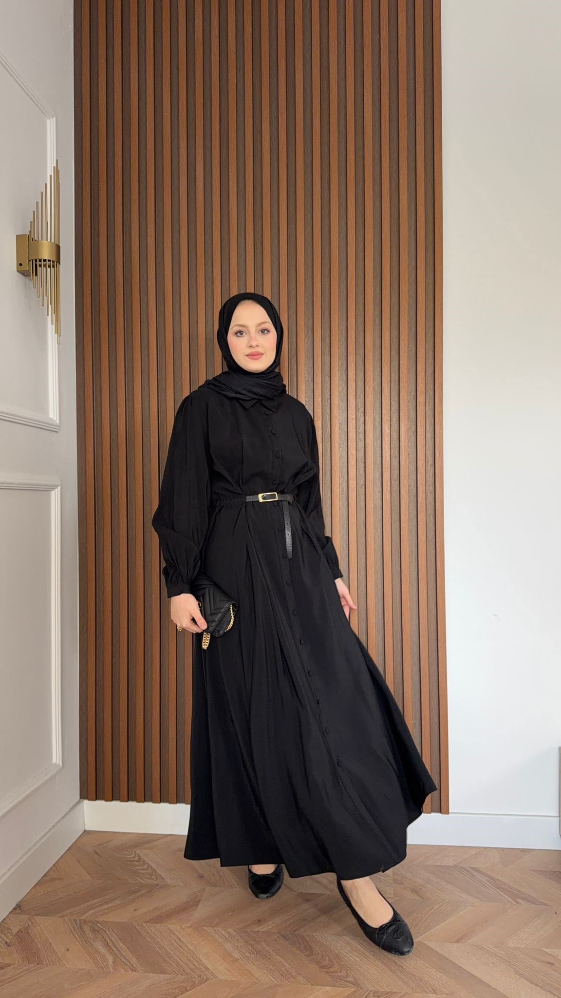 MEYSADESIGN ELBİSELER Dora Beli Kemerli Tensel Elbise Siyah