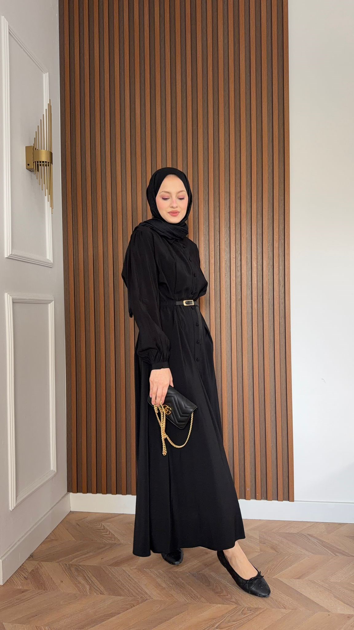 MEYSADESIGN ELBİSELER Dora Beli Kemerli Tensel Elbise Siyah