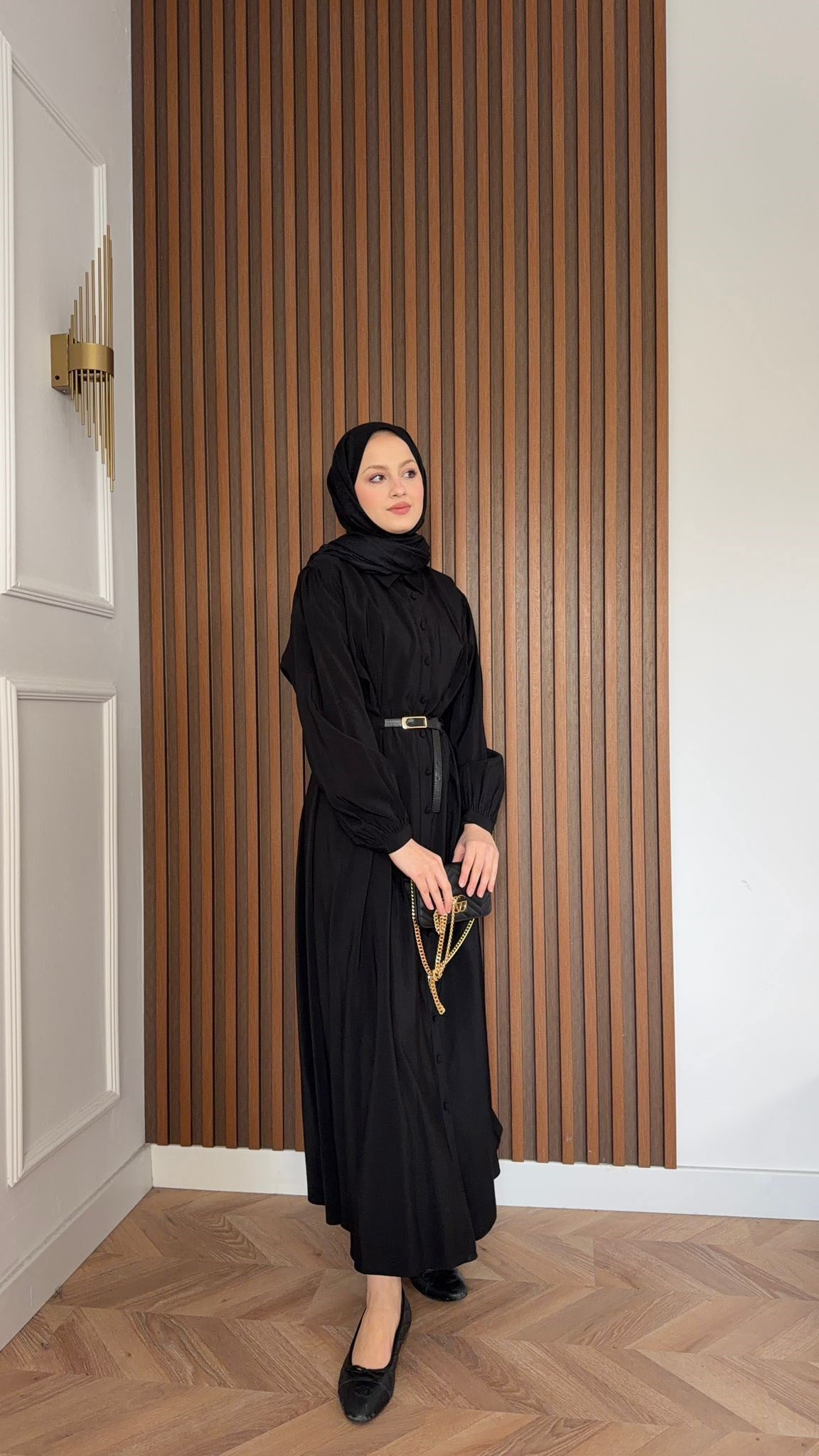 MEYSADESIGN ELBİSELER Dora Beli Kemerli Tensel Elbise Siyah