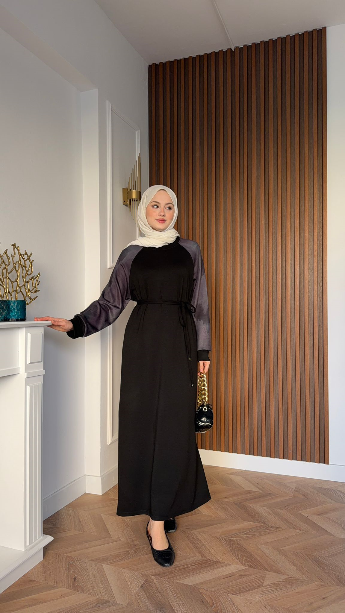 MEYSADESIGN DRESSES Fahar Batik Desen Elbise Siyah