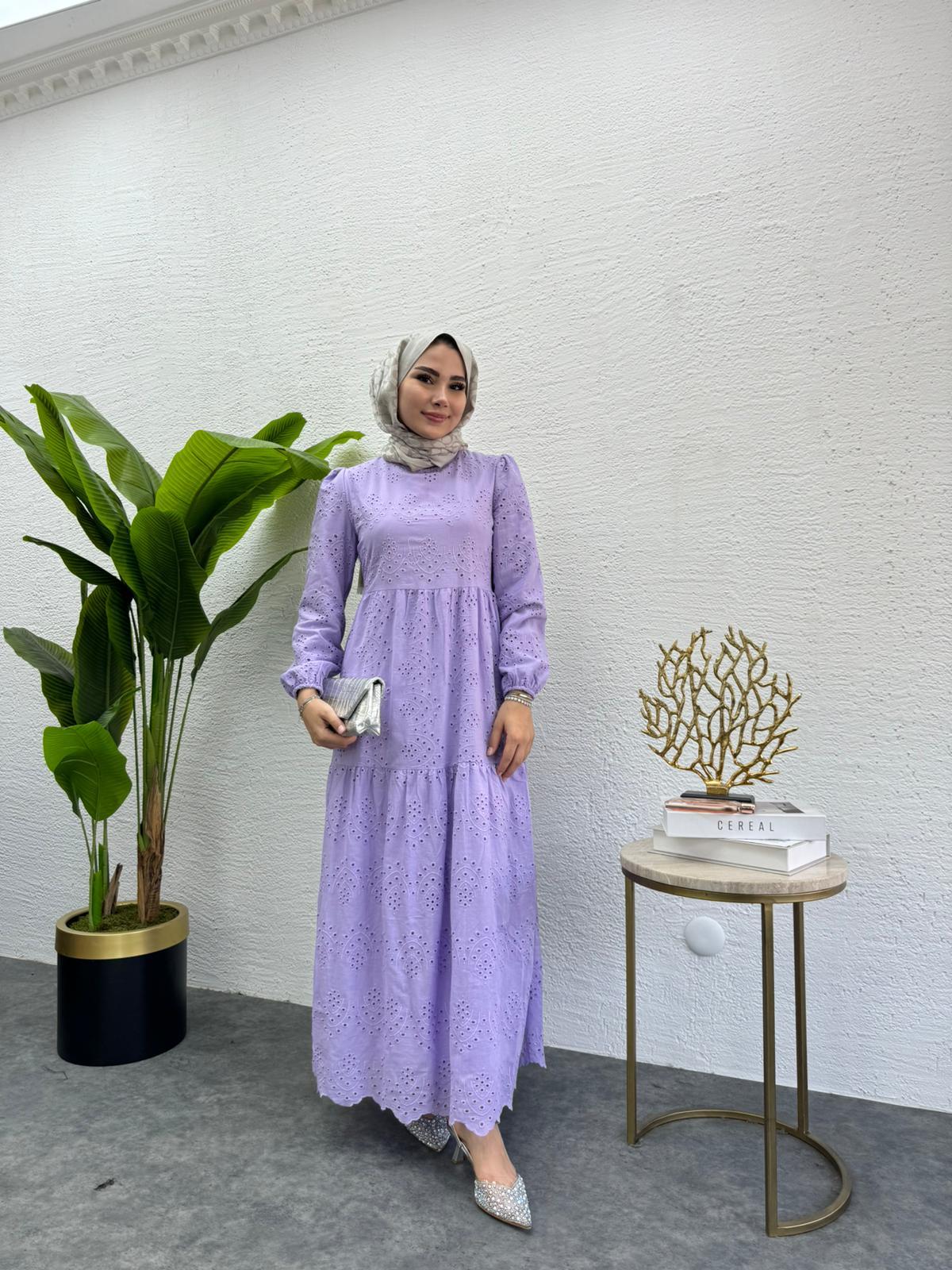 MEYSADESIGN ELBİSELER Fisto Elbise Lila