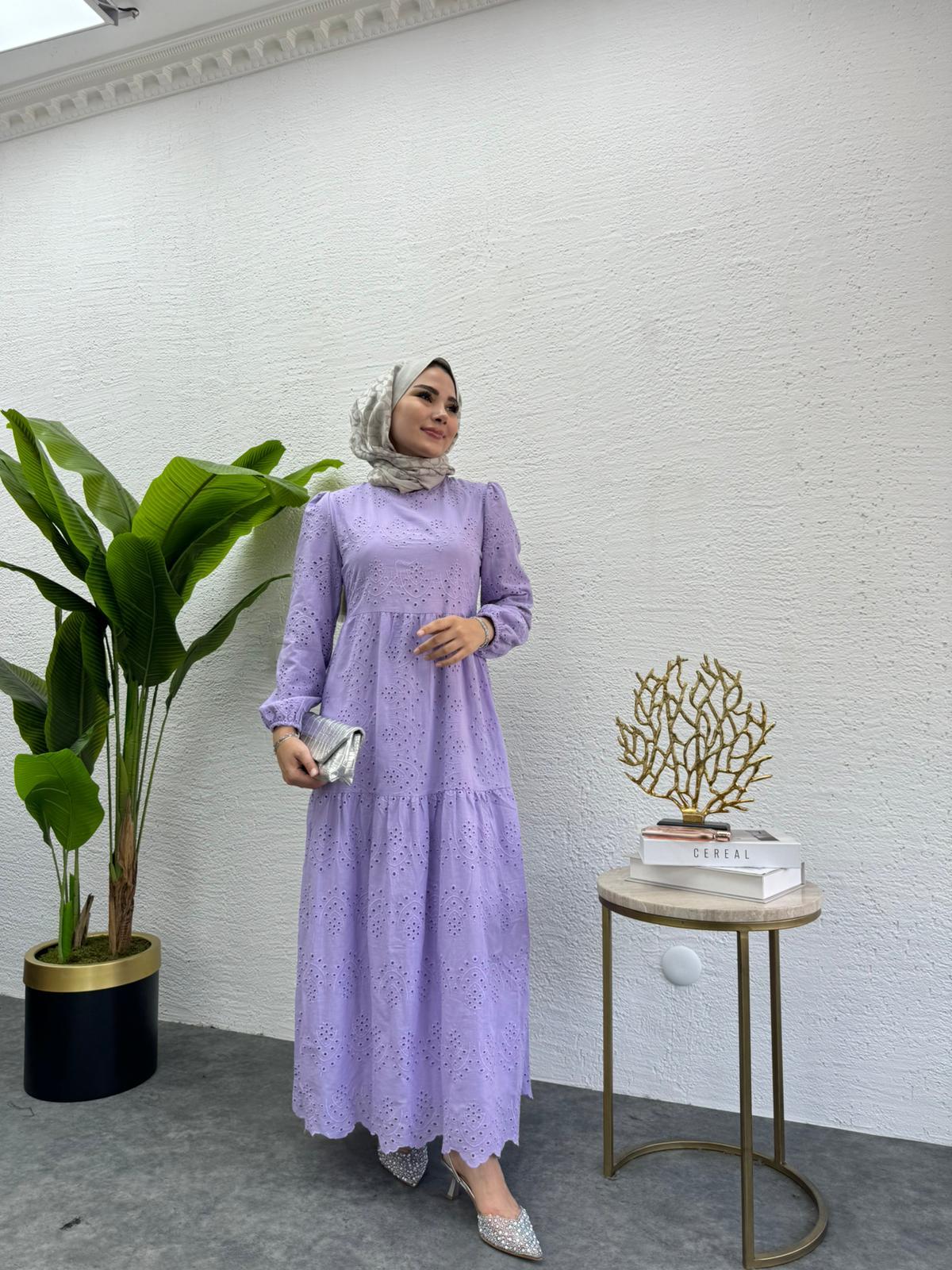 MEYSADESIGN ELBİSELER Fisto Elbise Lila