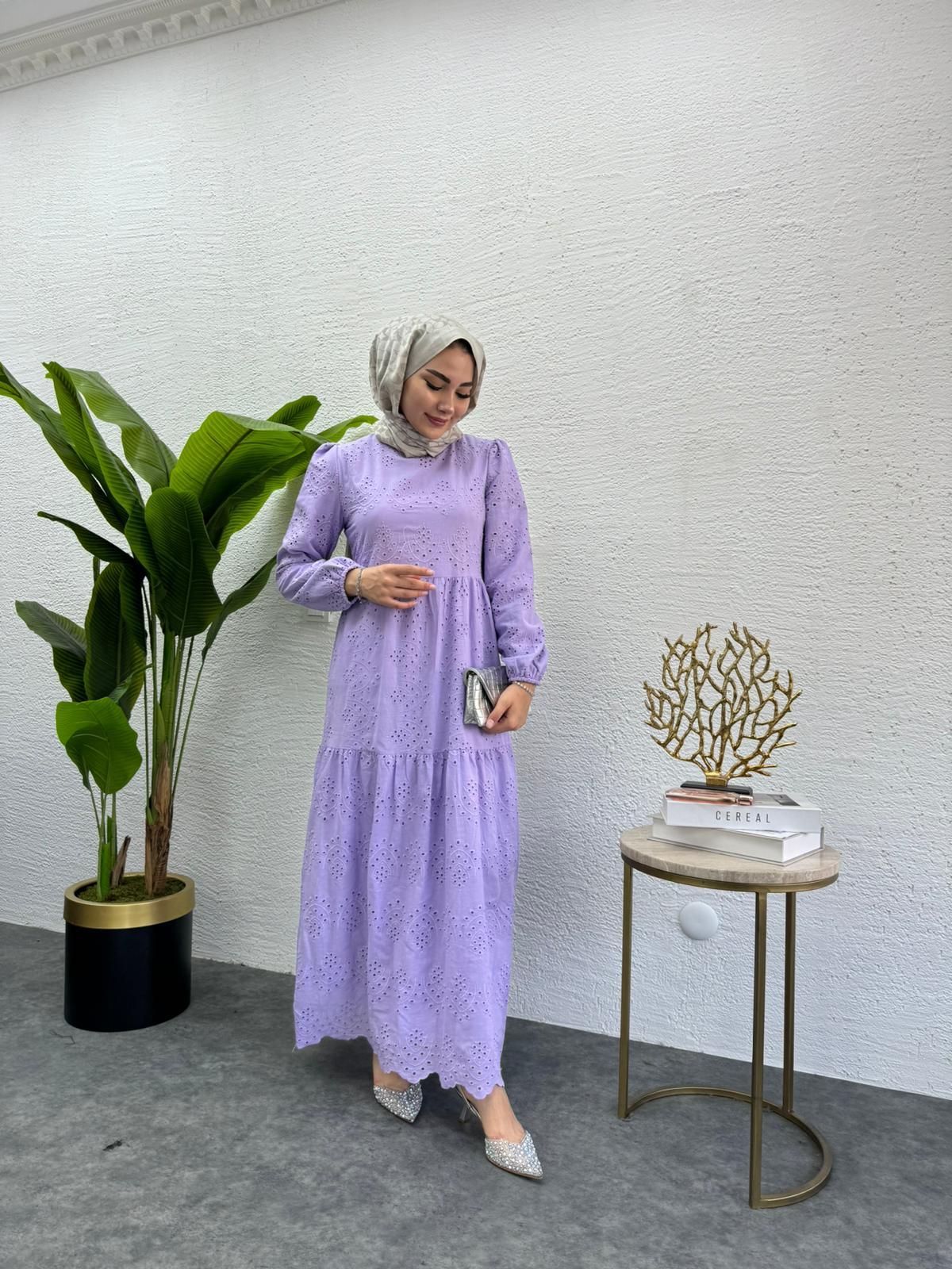 MEYSADESIGN ELBİSELER Fisto Elbise Lila