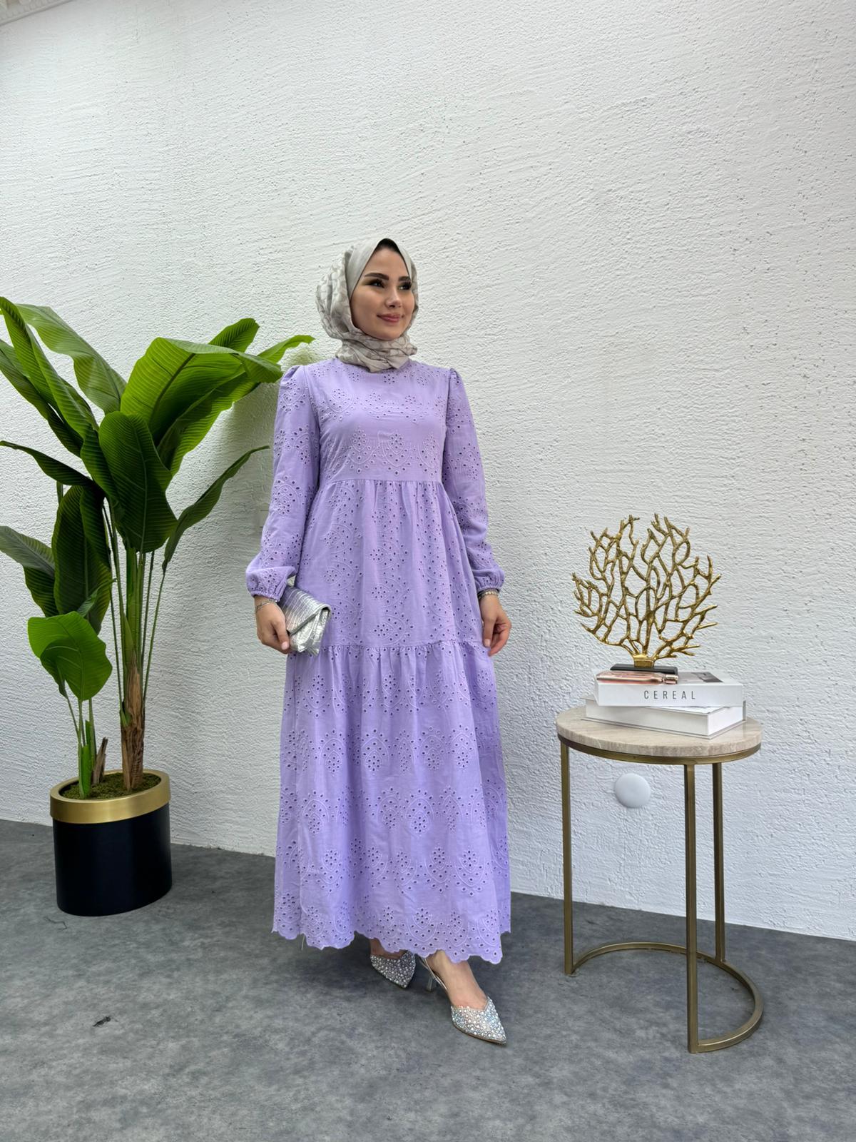 MEYSADESIGN ELBİSELER Fisto Elbise Lila