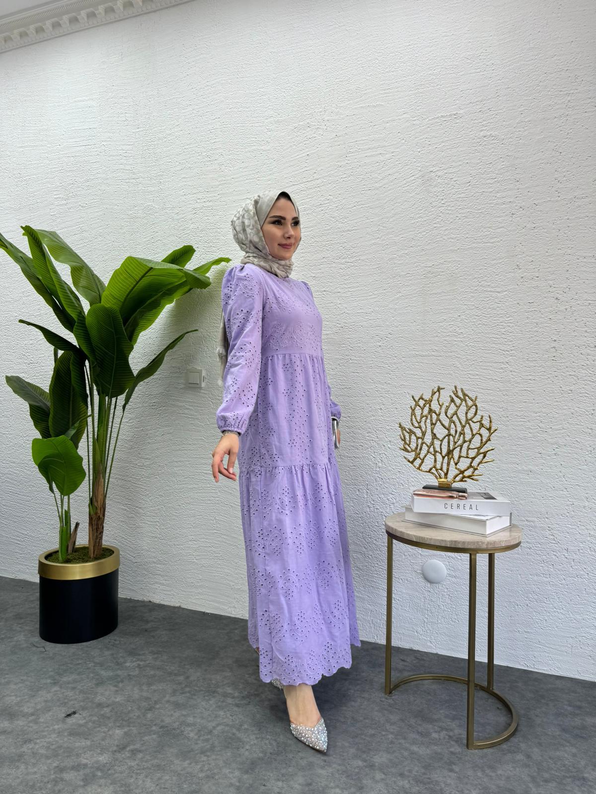 MEYSADESIGN ELBİSELER Fisto Elbise Lila