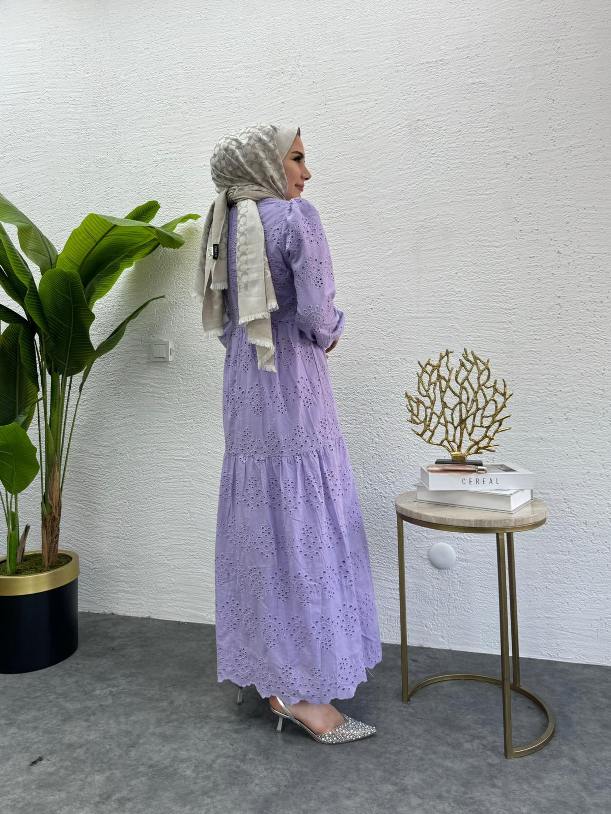 MEYSADESIGN ELBİSELER Fisto Elbise Lila
